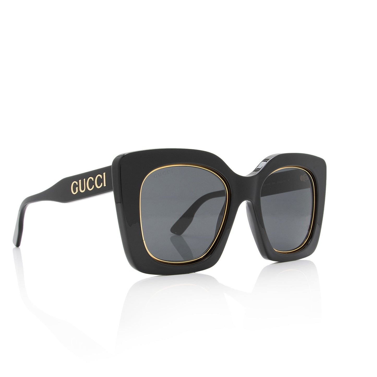 Gucci Oversized Butterfly Sunglasses SHF-MuUS94 Black Logo Accessory