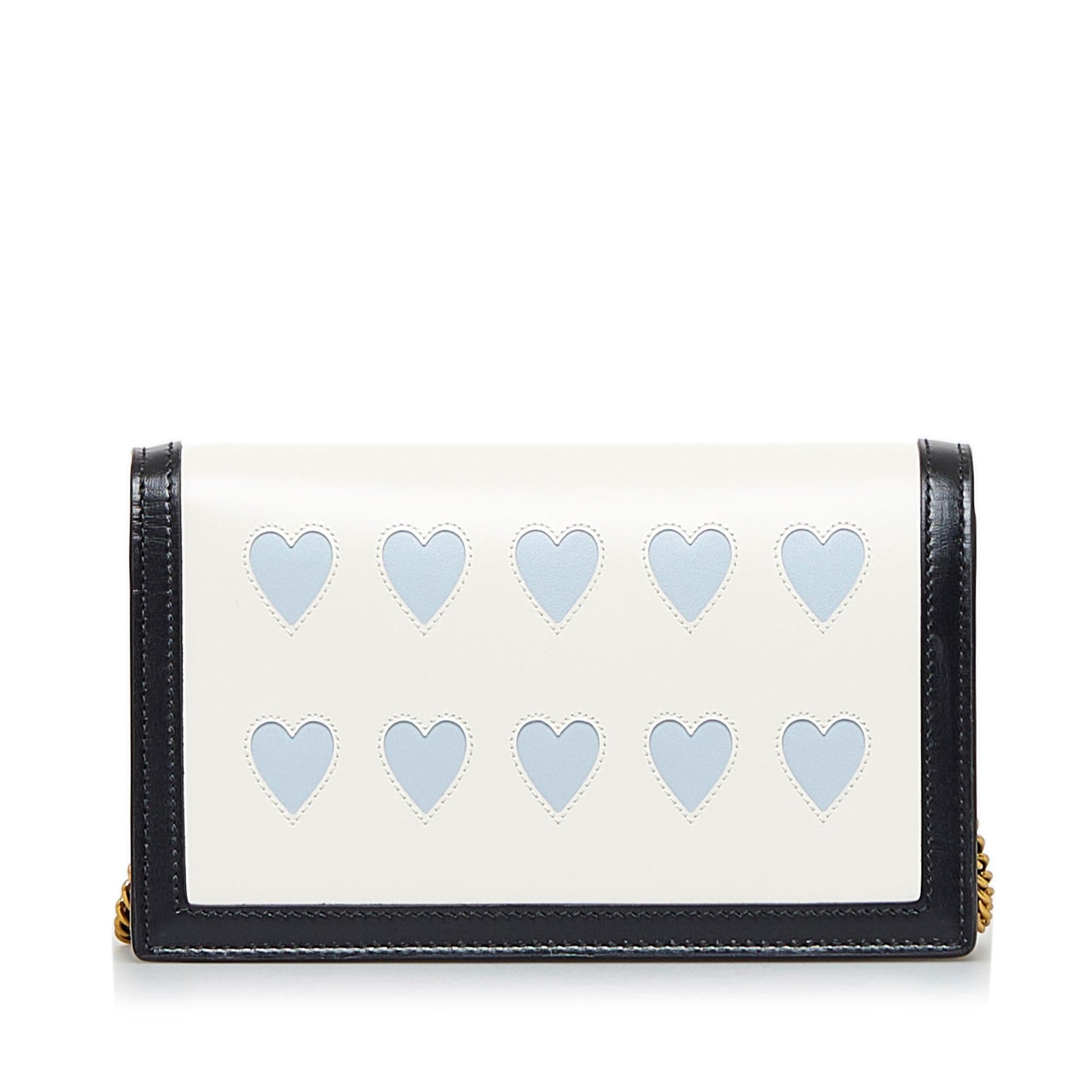 Gucci Lovelight Bamboo Diana Wallet on Calf White Chain Crossbody Bag