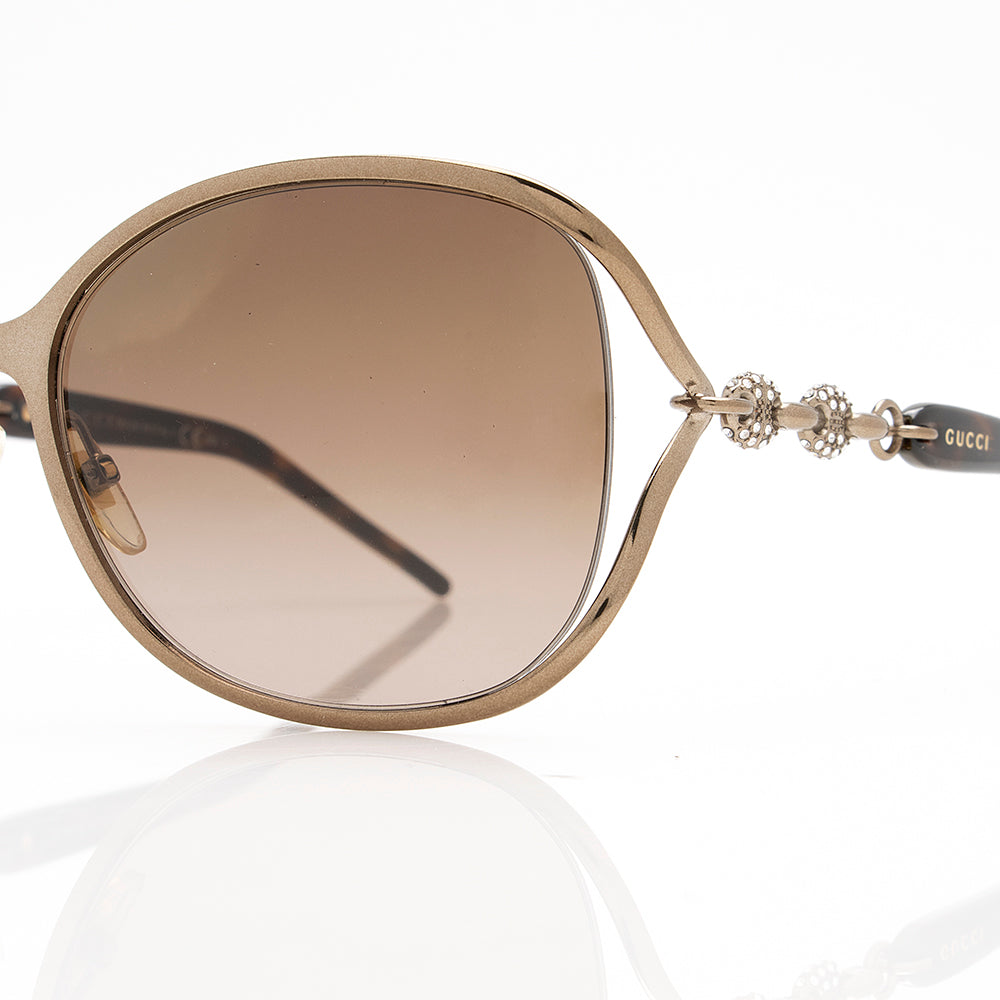 Gucci Marina Crystal Sunglasses SHF Brown Chain Accessory