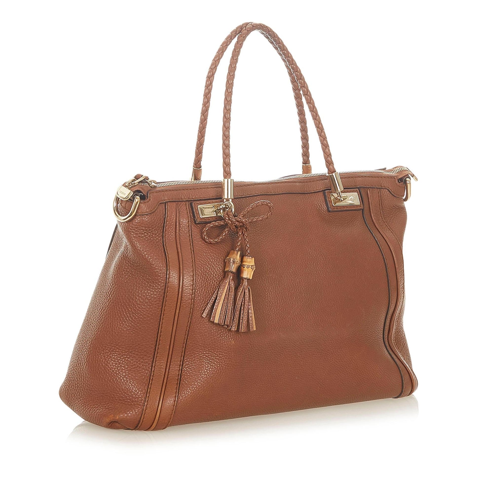 Gucci Marrakech SHG Leather Calf Brown Tote Bag Bag Shg