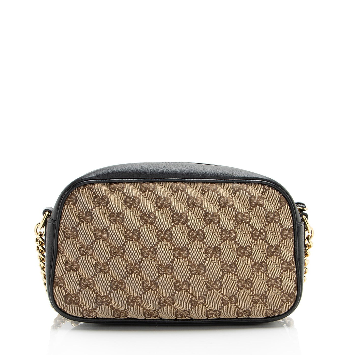 Gucci GG Marmont Camera Matelasse Leather Canvas Black Crossbody Bag