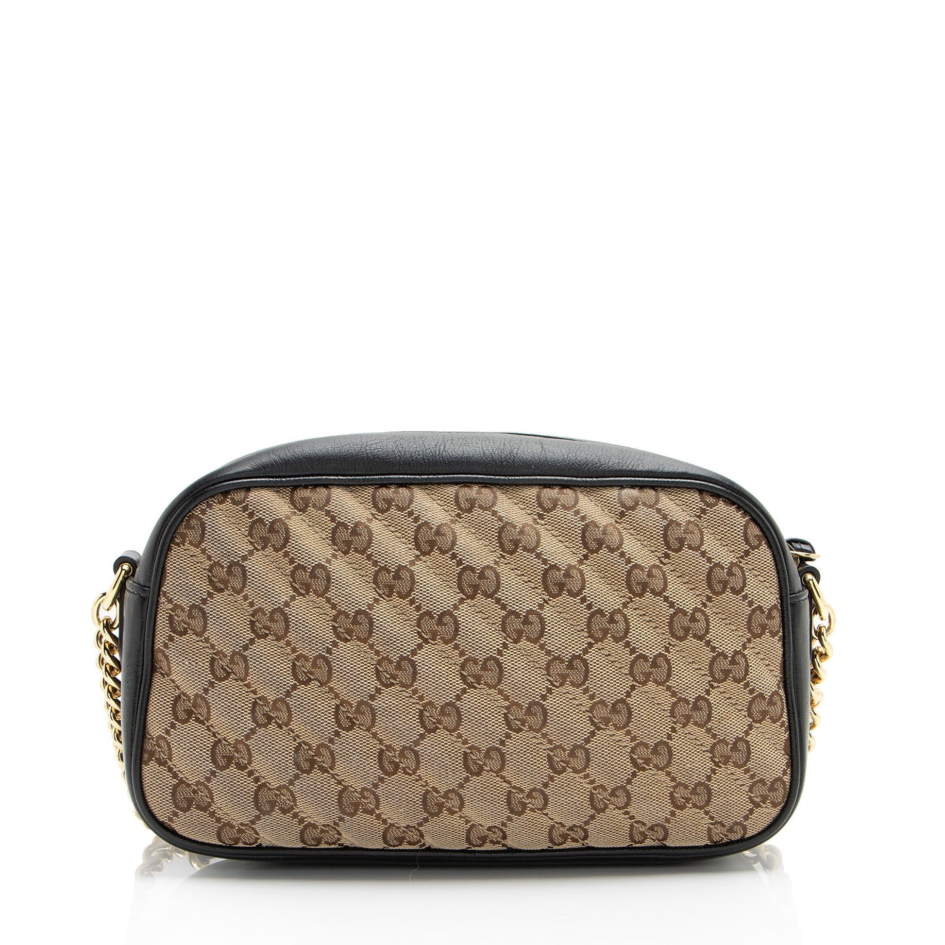 Gucci GG Marmont Camera Matelasse Leather Canvas Black Crossbody Bag