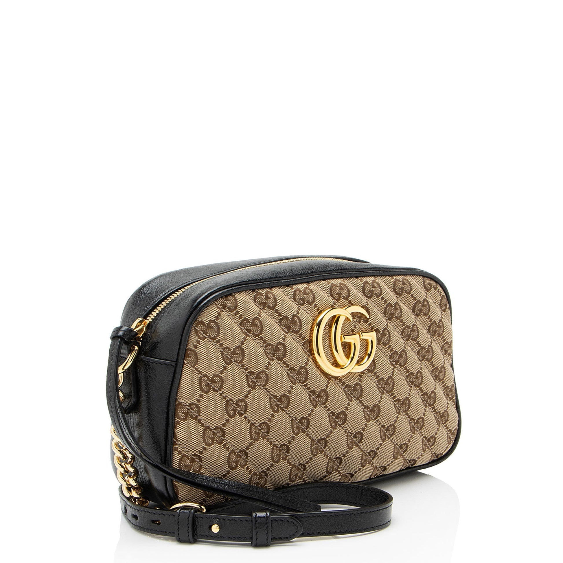 Gucci GG Marmont Camera Matelasse Leather Canvas Black Crossbody Bag Bag 1