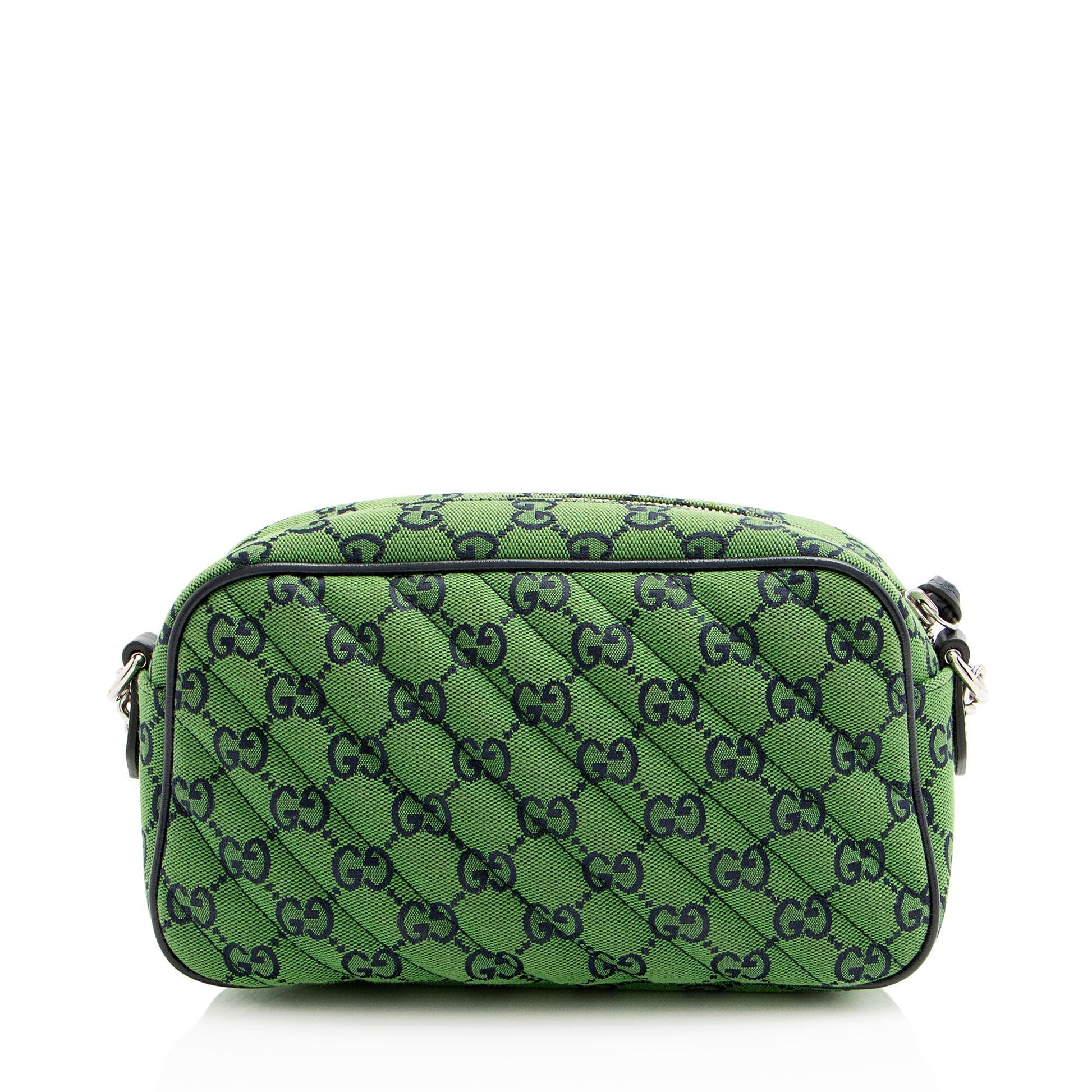 Gucci GG Marmont Matelasse Leather Canvas Blue Crossbody Bag