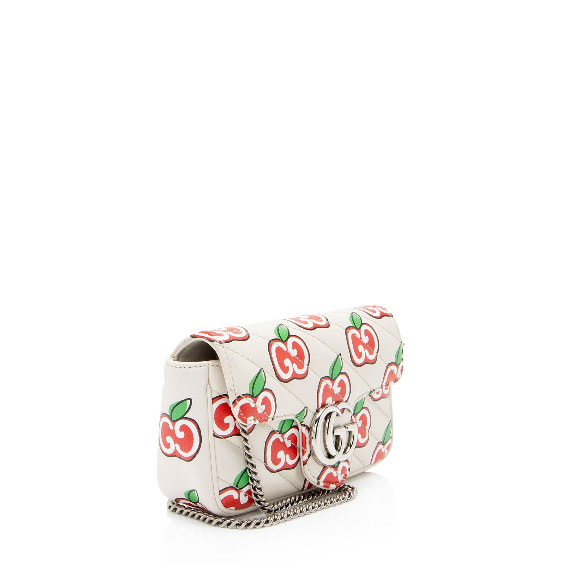 Gucci Apple GG Marmont Matelasse Leather Mini Flap Crossbody Bag