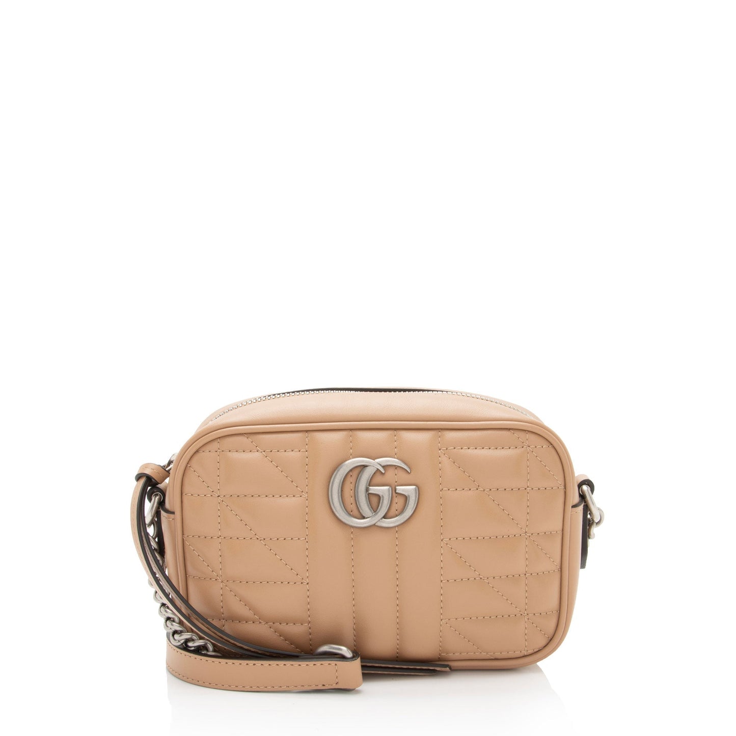 Gucci Mixed GG Marmont Aria Camera Matelasse Leather Beige Mini Crossbody Bag