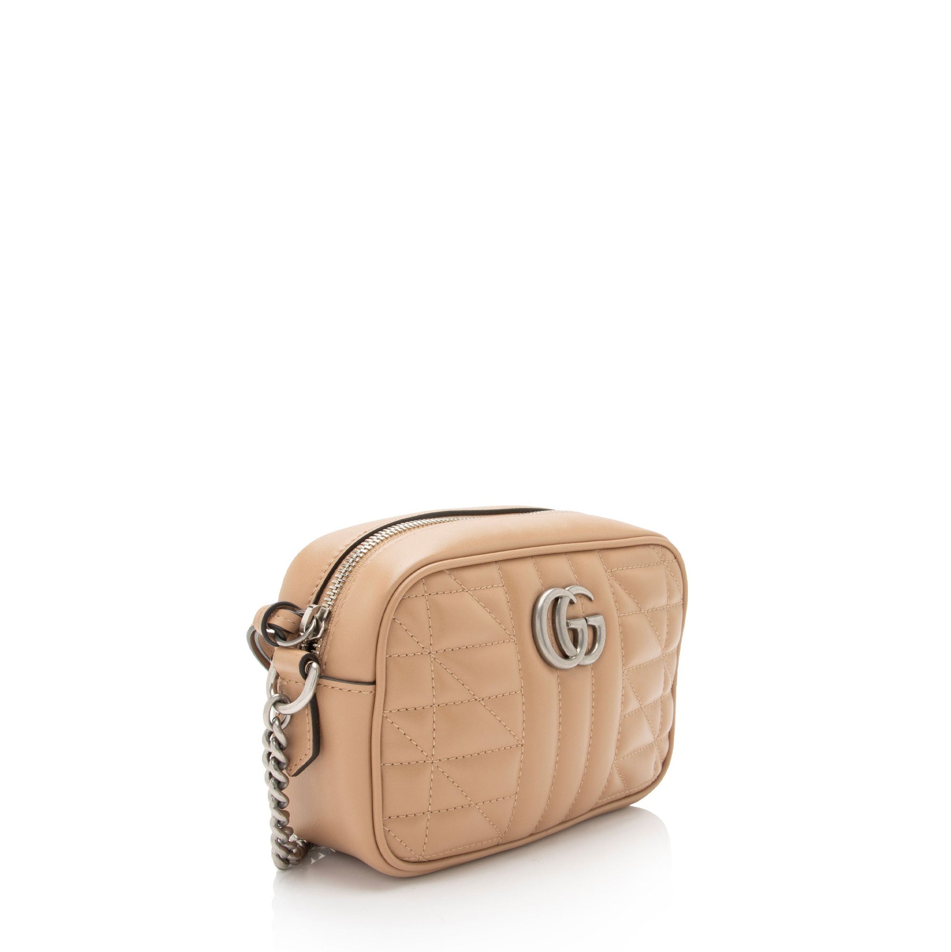 Gucci Mixed GG Marmont Aria Camera Matelasse Leather Beige Mini Crossbody Bag