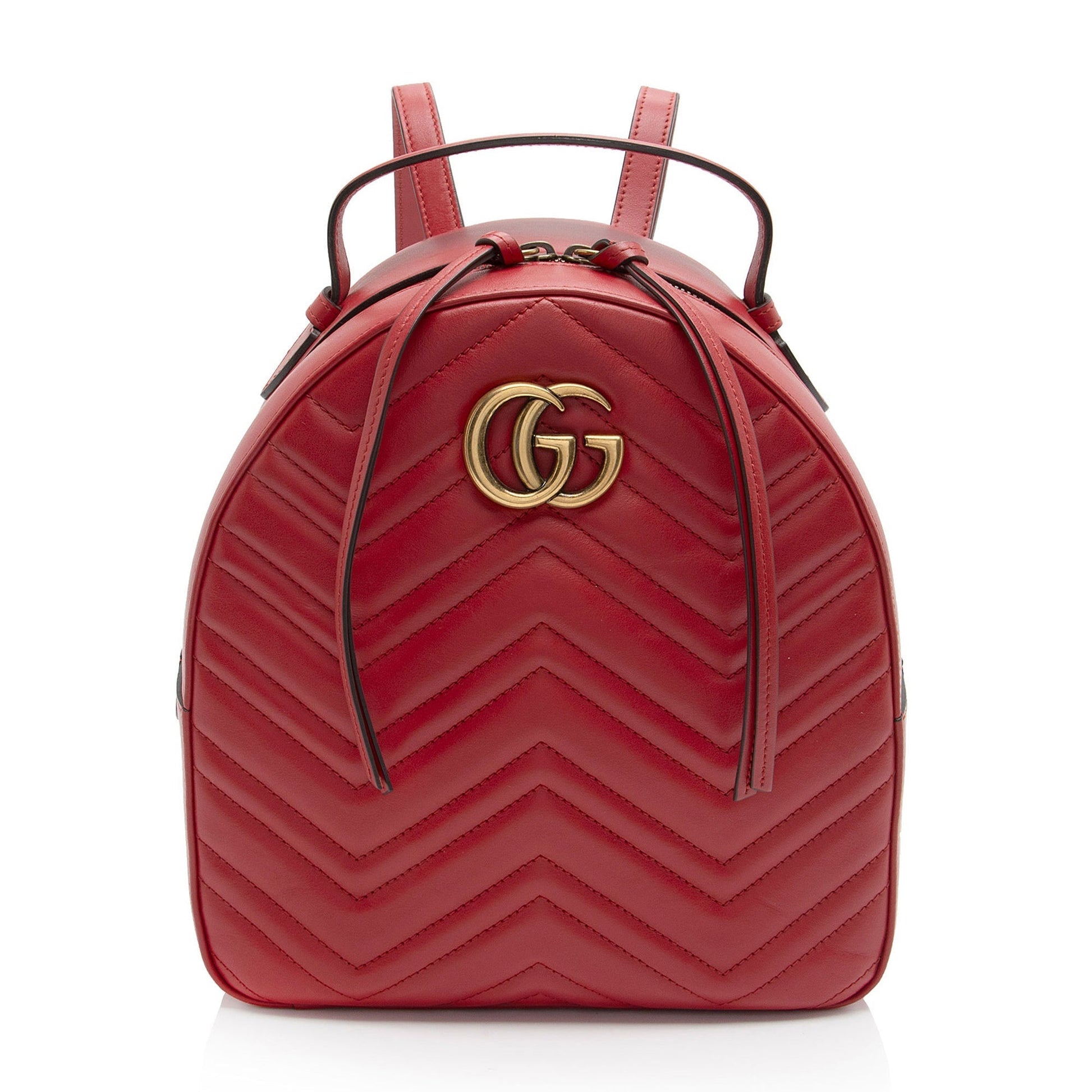 Gucci GG Marmont Backpack SHF-dnTU2B Matelasse Leather Red Shoulder Bag