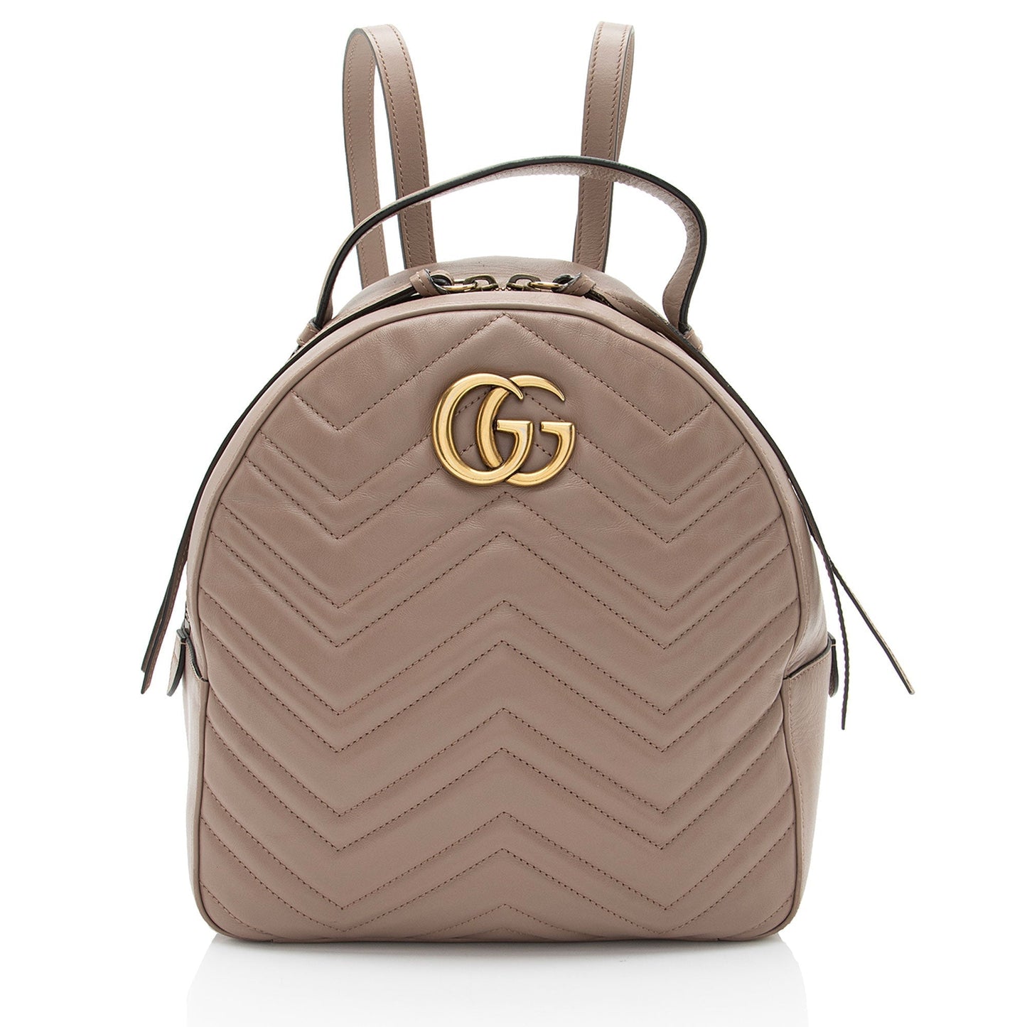 Gucci GG Marmont Backpack Matelasse Leather Brown Shoulder Bag