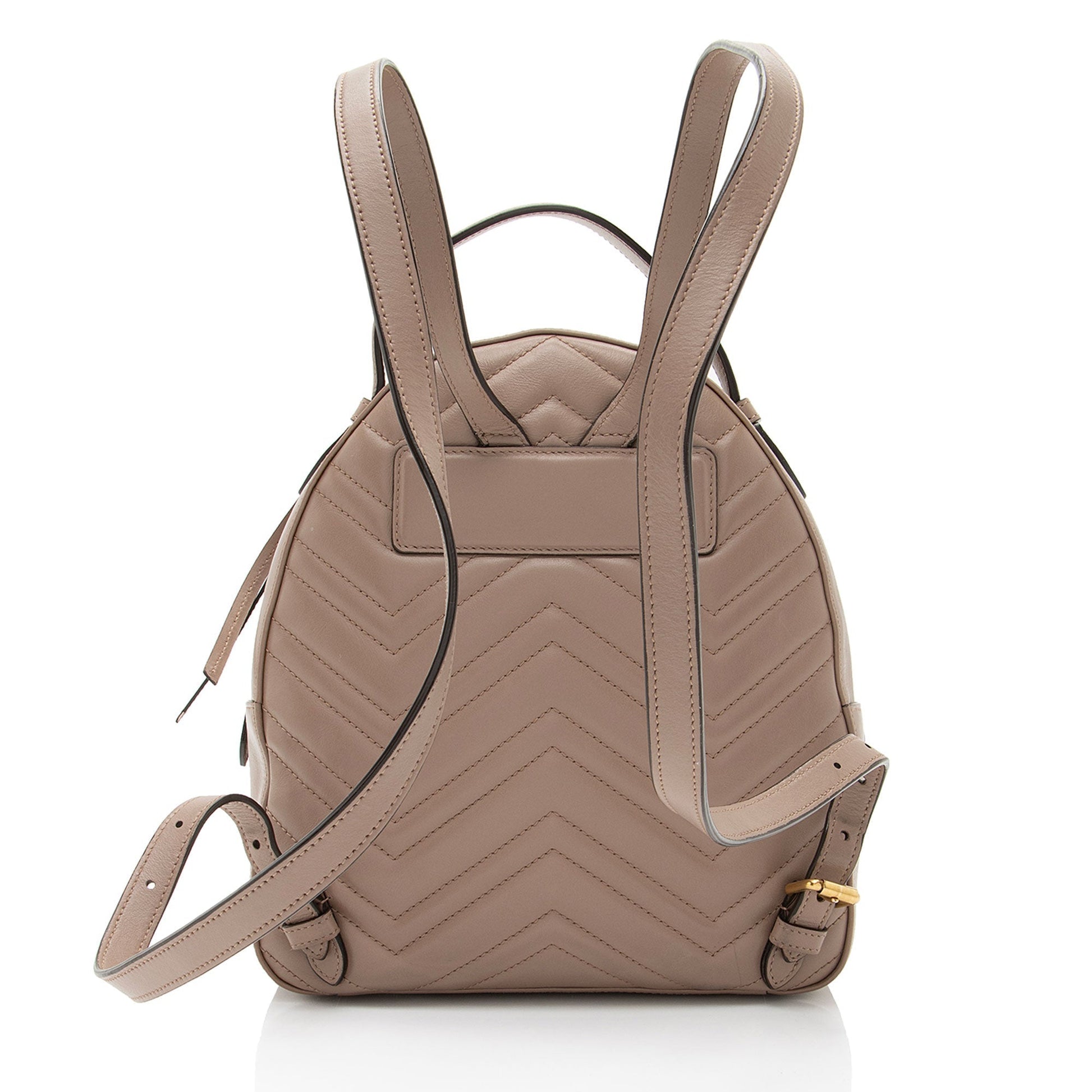 Gucci GG Marmont Backpack Matelasse Leather Brown Shoulder Bag Shf Fcxgqv