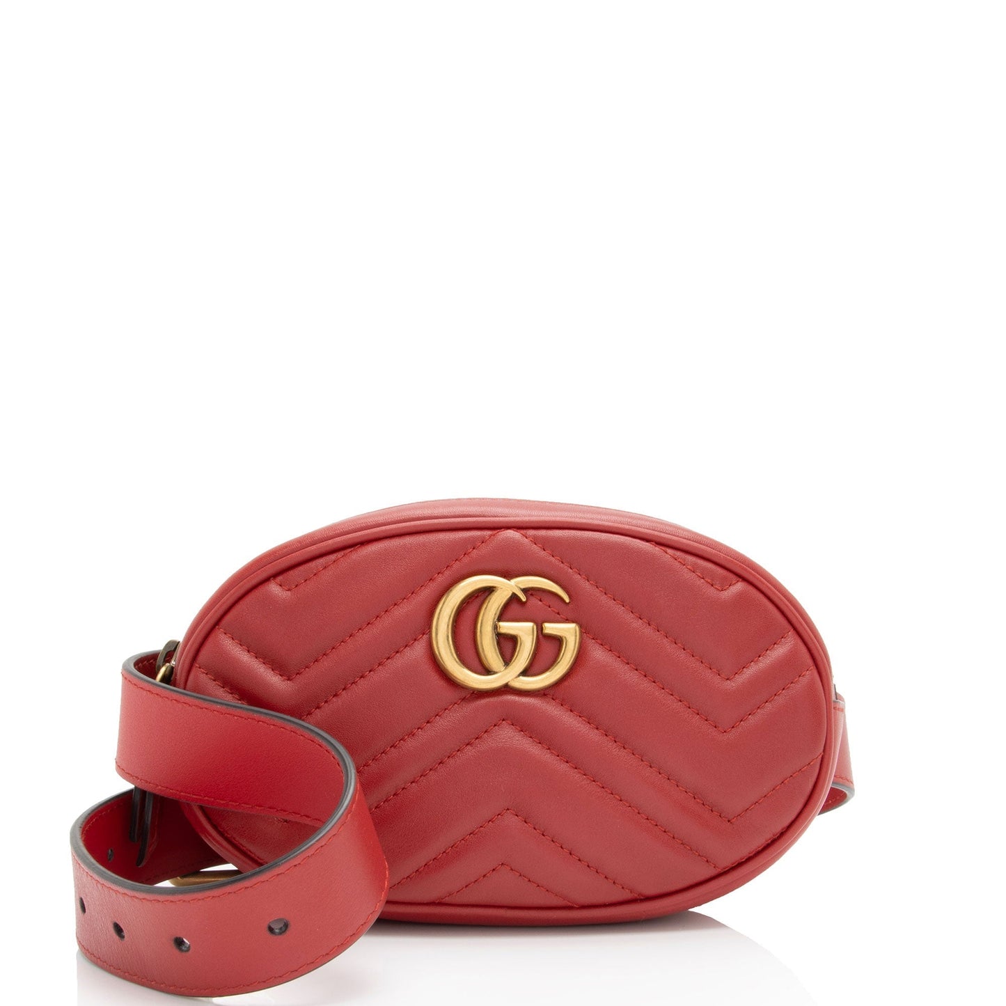 Gucci GG Marmont Belt - Size Matelasse Leather Red Accessory Shf Y2Bquj