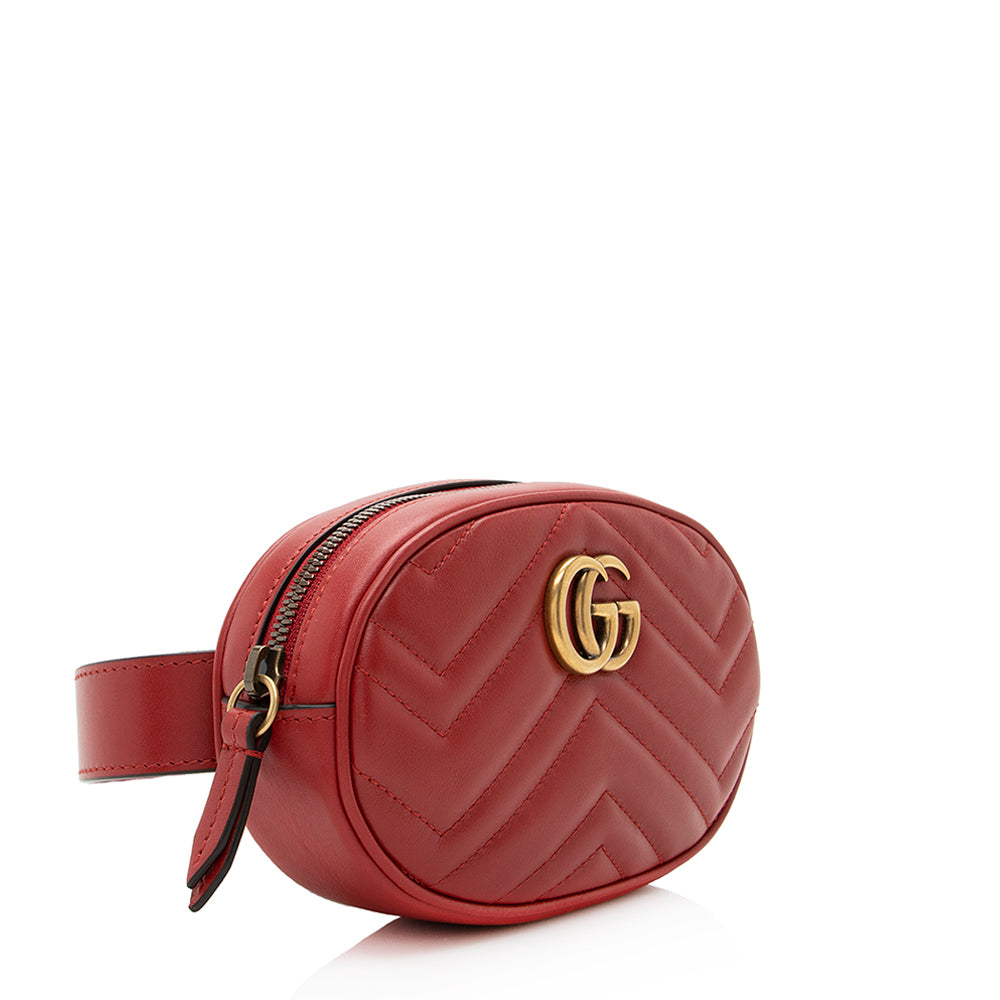 Gucci GG Marmont Belt - Size Matelasse Leather Red Accessory 85 Shf