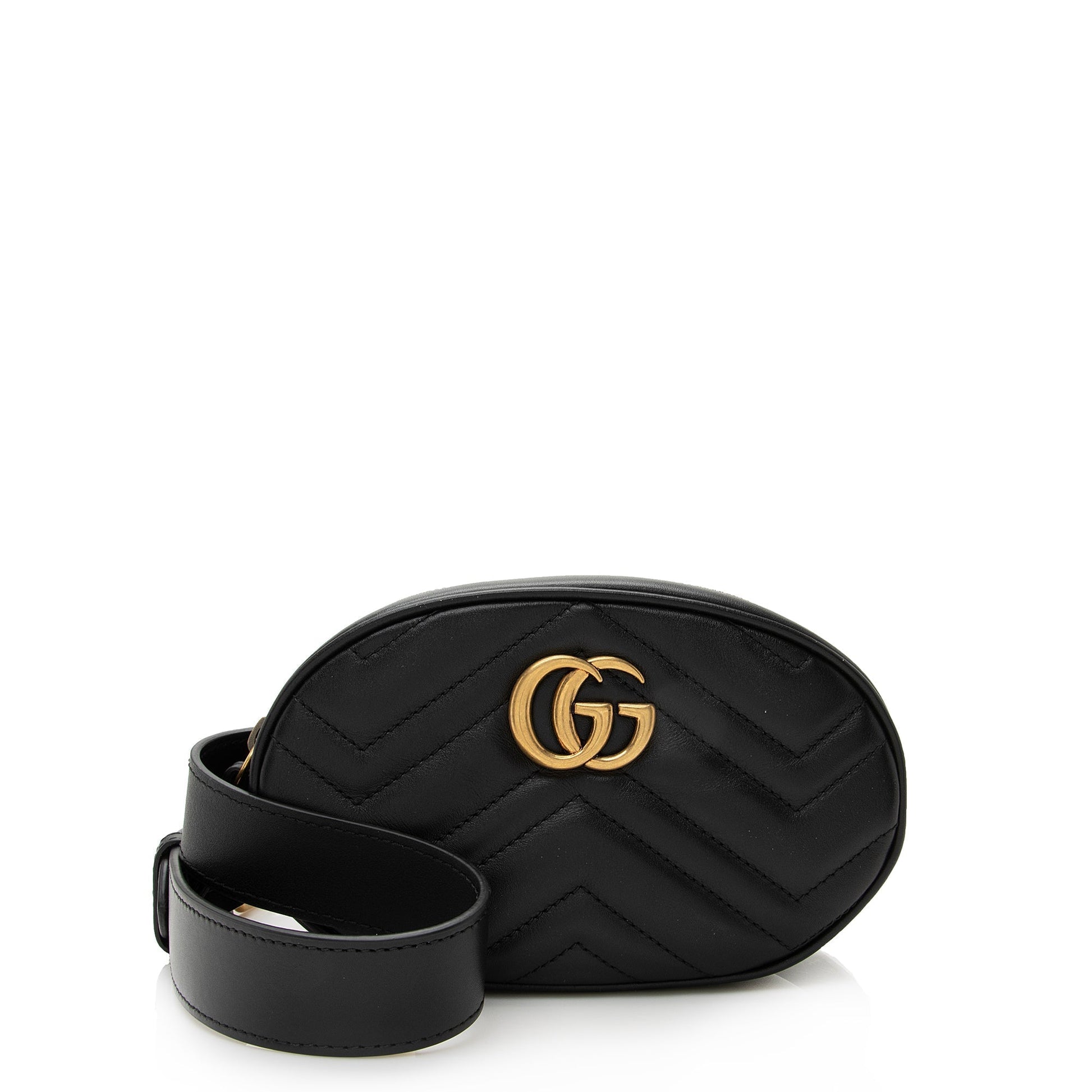 Gucci GG Marmont Belt - Size Matelasse Leather Black Accessory 85 Shf