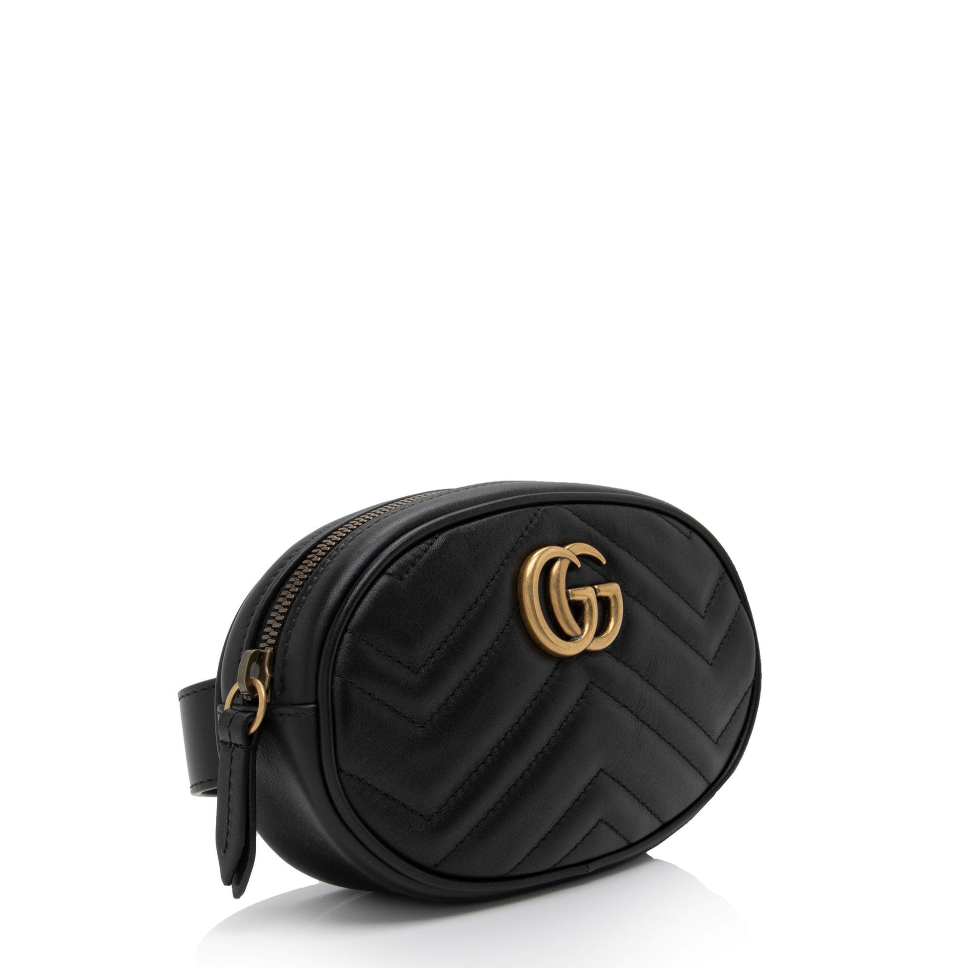 Gucci GG Marmont Belt - Size Matelasse Leather Black Accessory Shf To1Iur