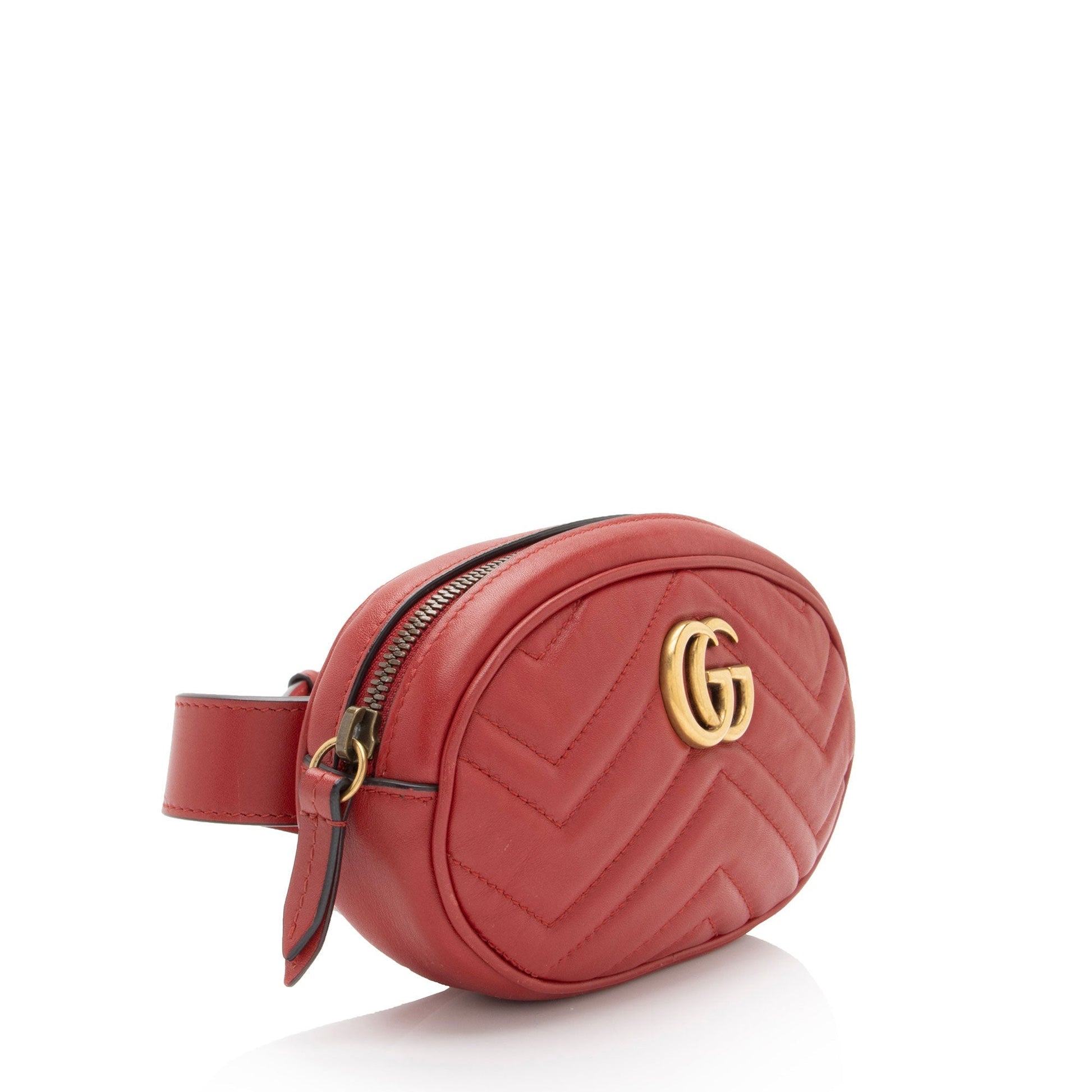 Gucci GG Marmont Belt - Size Matelasse Leather Red Accessory Shf 6Ayuwu