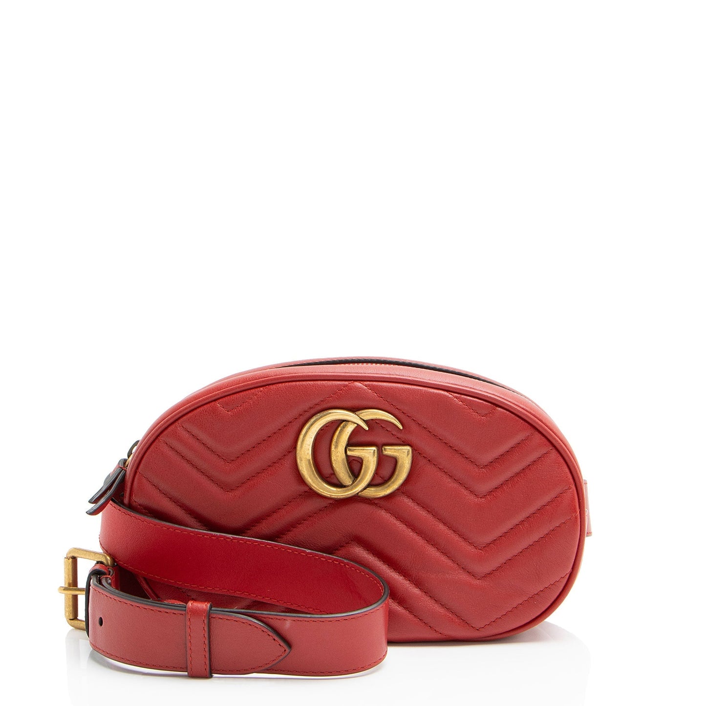 Gucci GG Marmont Belt - Size Matelasse Leather Red Accessory 38 95