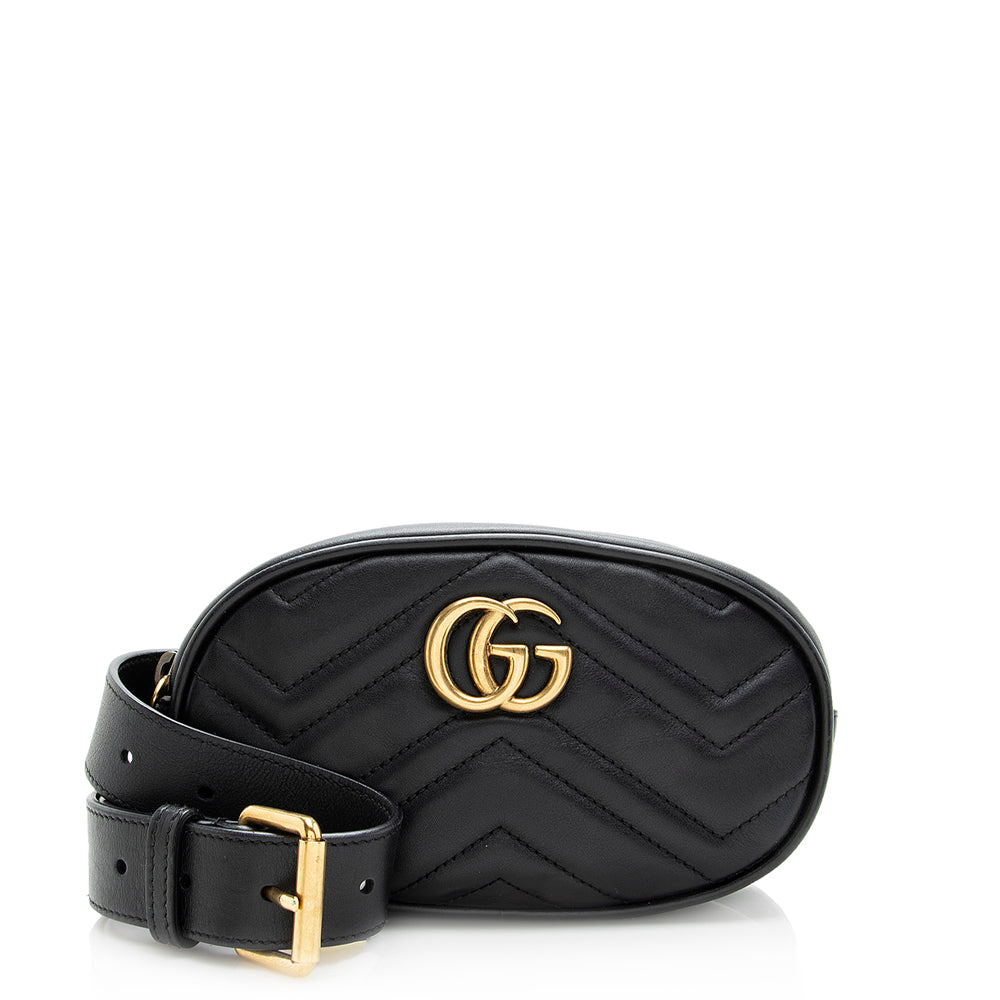 Gucci GG Marmont Belt - Size Matelasse Leather Black Accessory 95 Shf
