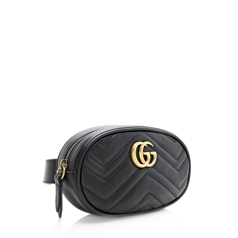 Gucci GG Marmont Belt - Size Matelasse Leather Black Accessory 95 Shf