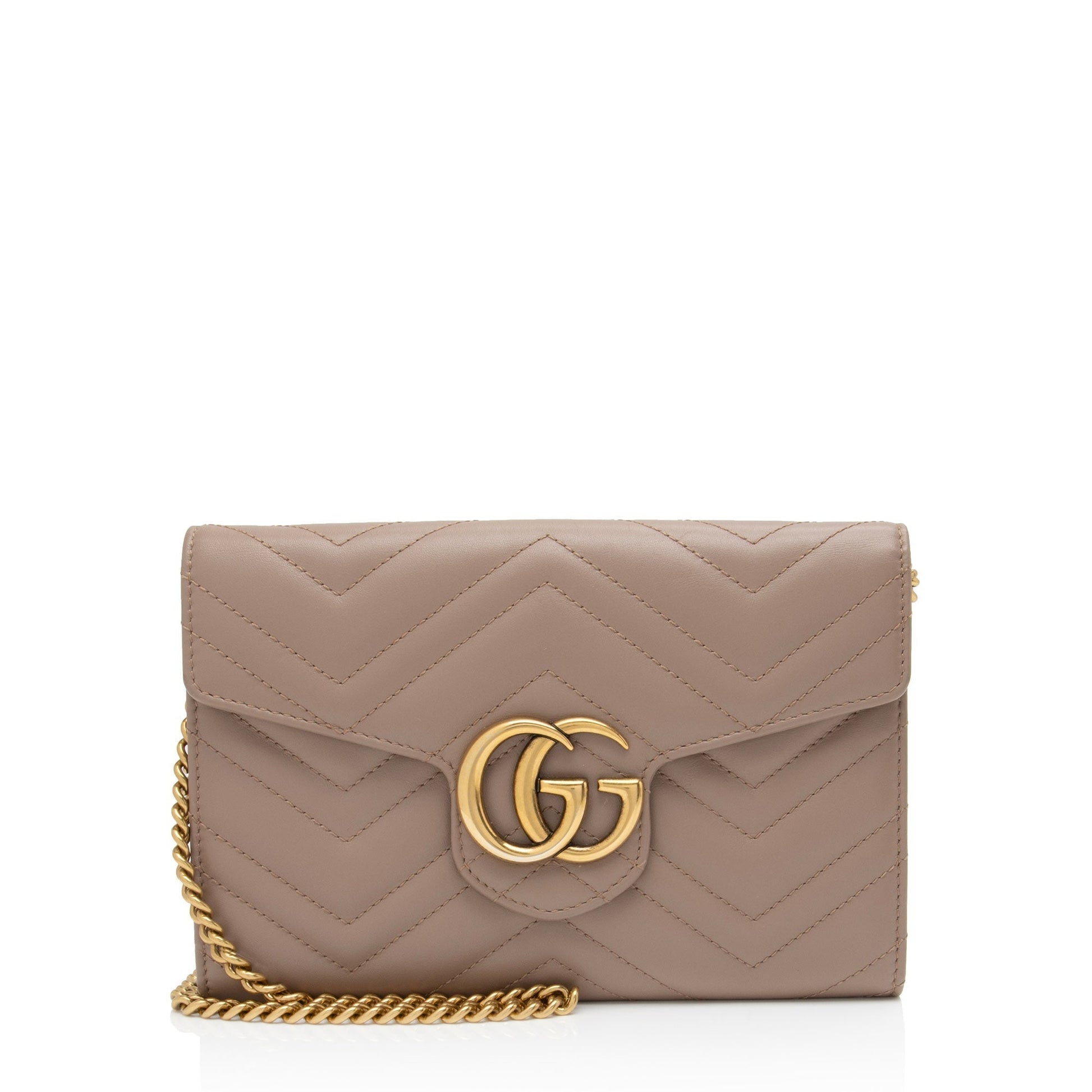 Gucci Marmont Flap Wallet Bag Shf L9Txyx Leather Matelasse Crossbody Bag