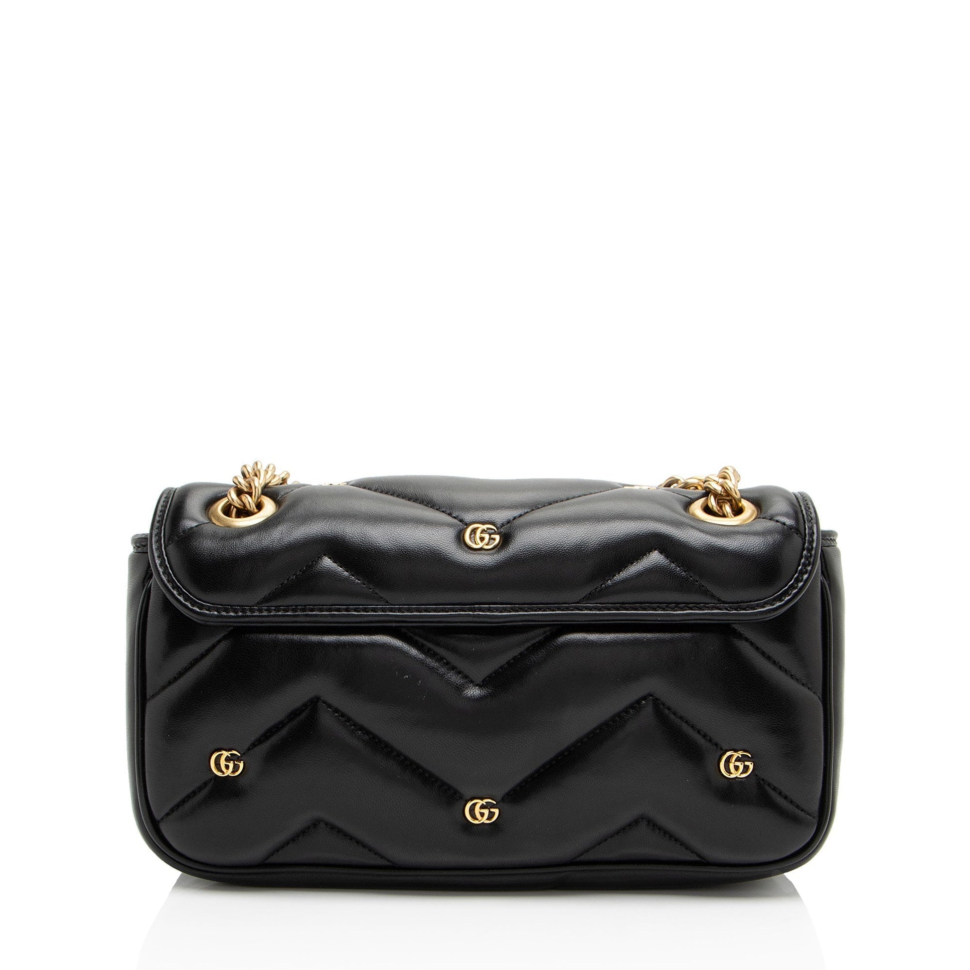 Gucci GG Marmont GG Studded Matelasse Leather Small Flap Crossbody Bag