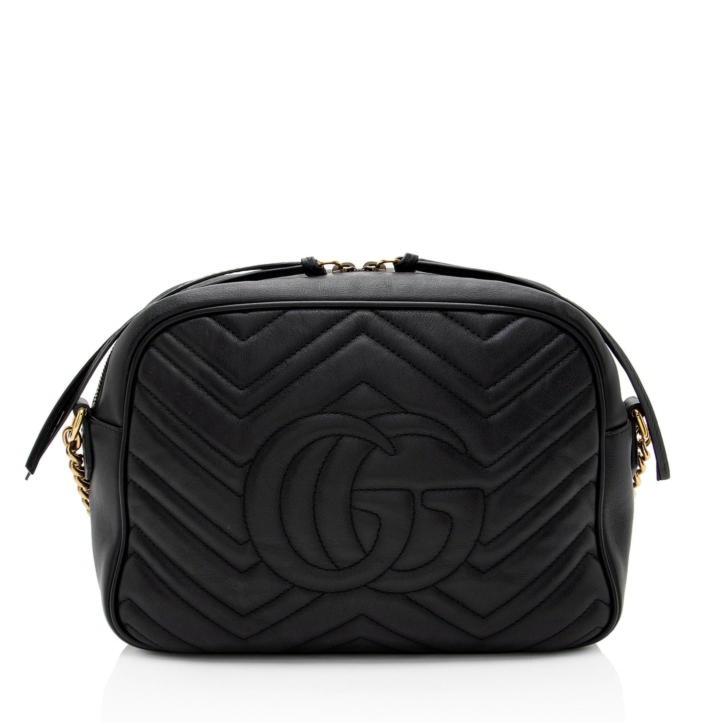 Gucci GG Marmont Camera Matelasse Leather Black Large Crossbody Bag