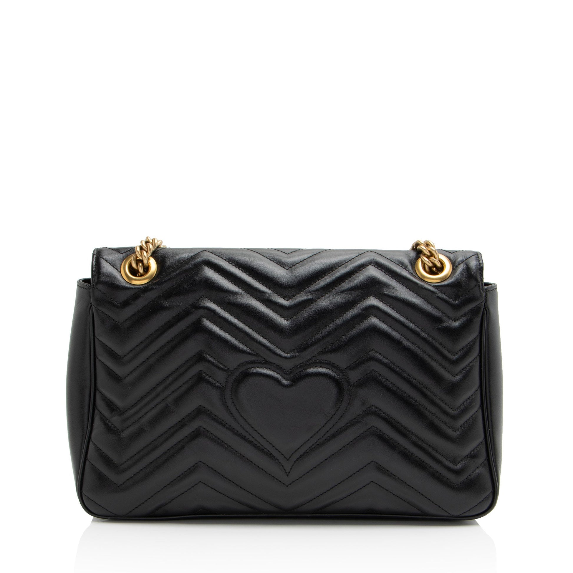 Gucci GG Marmont Flap SHF-d4o6xL Matelasse Leather Black Medium Crossbody Bag