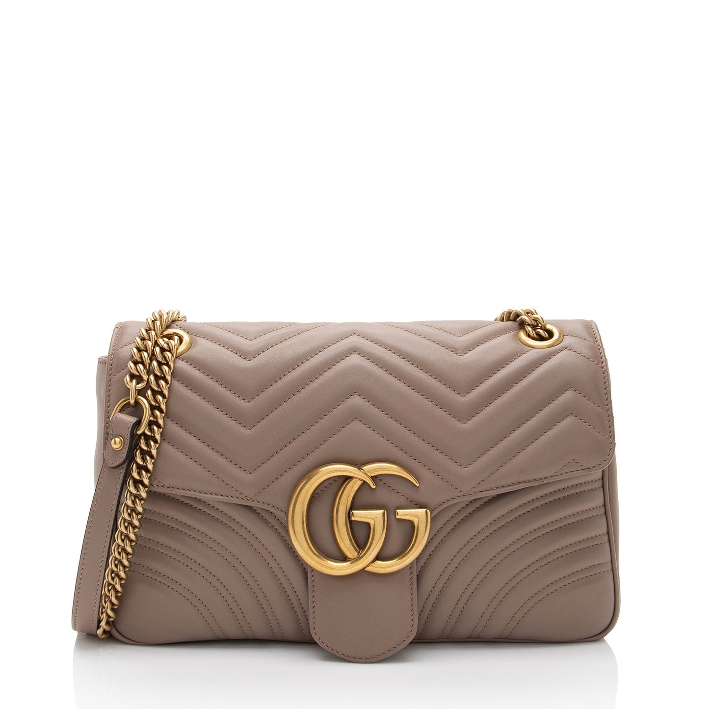 Gucci GG Marmont Flap SHF-EZthFS Matelasse Leather Beige Medium Crossbody Bag