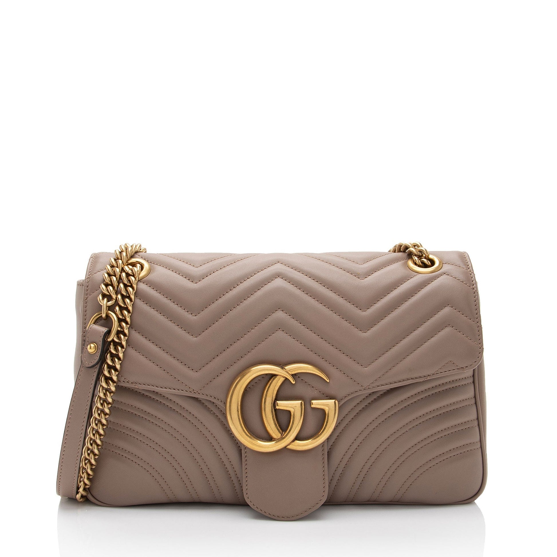 Gucci GG Marmont Flap SHF-EZthFS Matelasse Leather Beige Medium Crossbody Bag