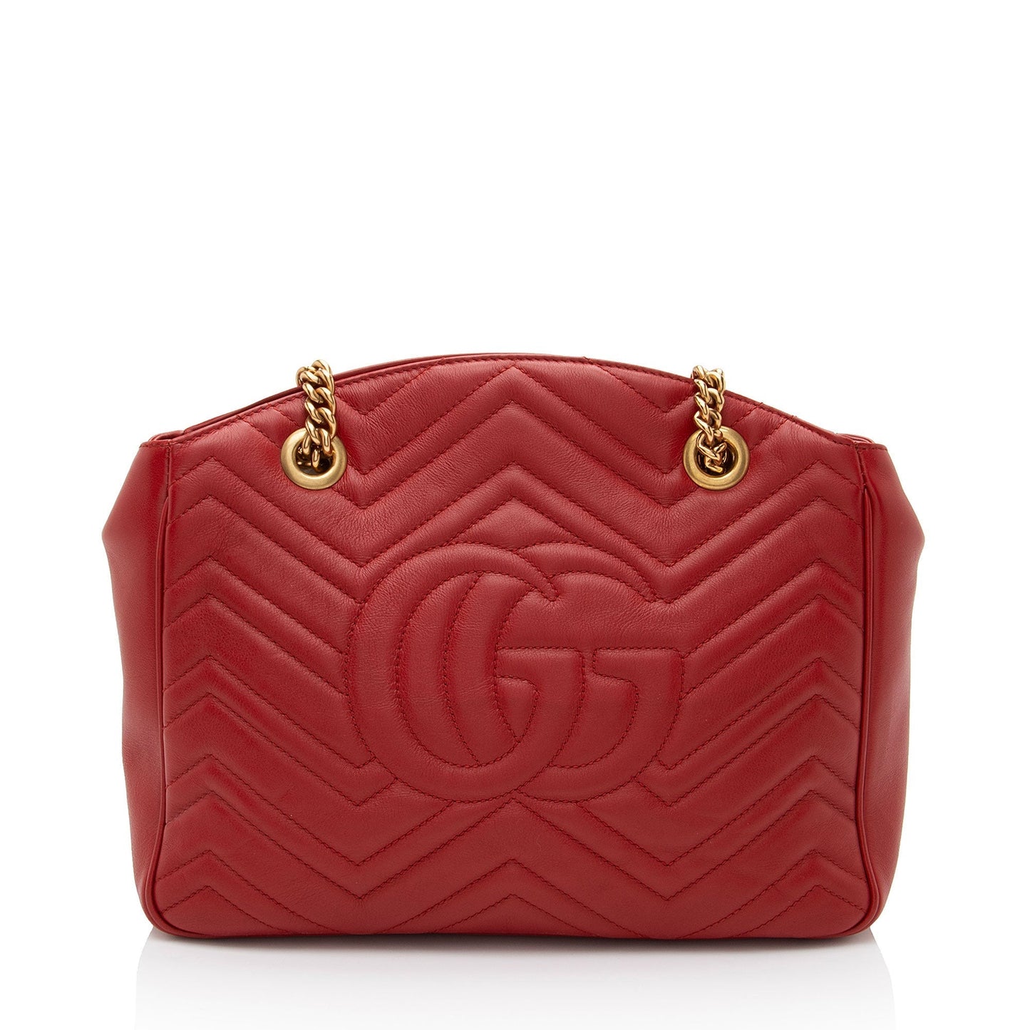 Gucci GG Marmont Open Matelasse Leather Red Medium Shoulder Bag