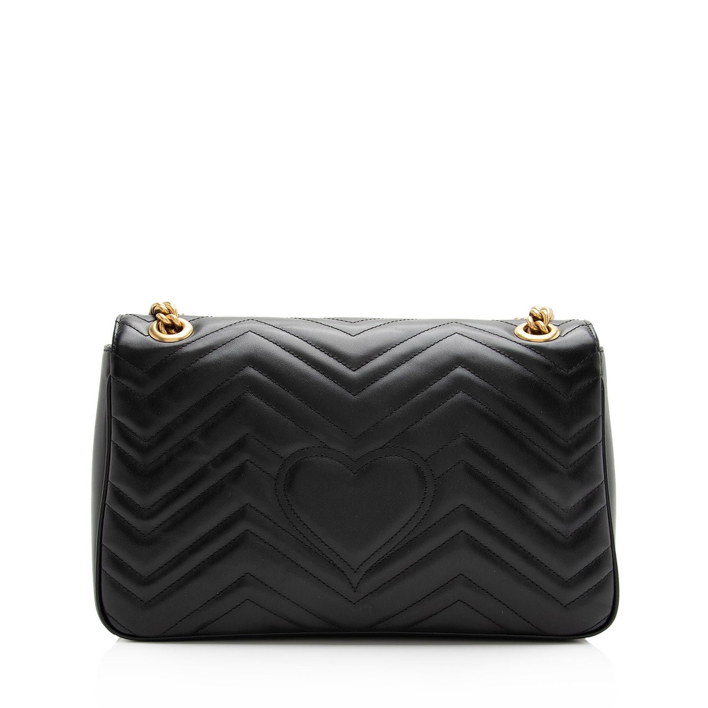Gucci GG Marmont SHF Matelasse Leather Black Medium Crossbody Bag Bag Shf