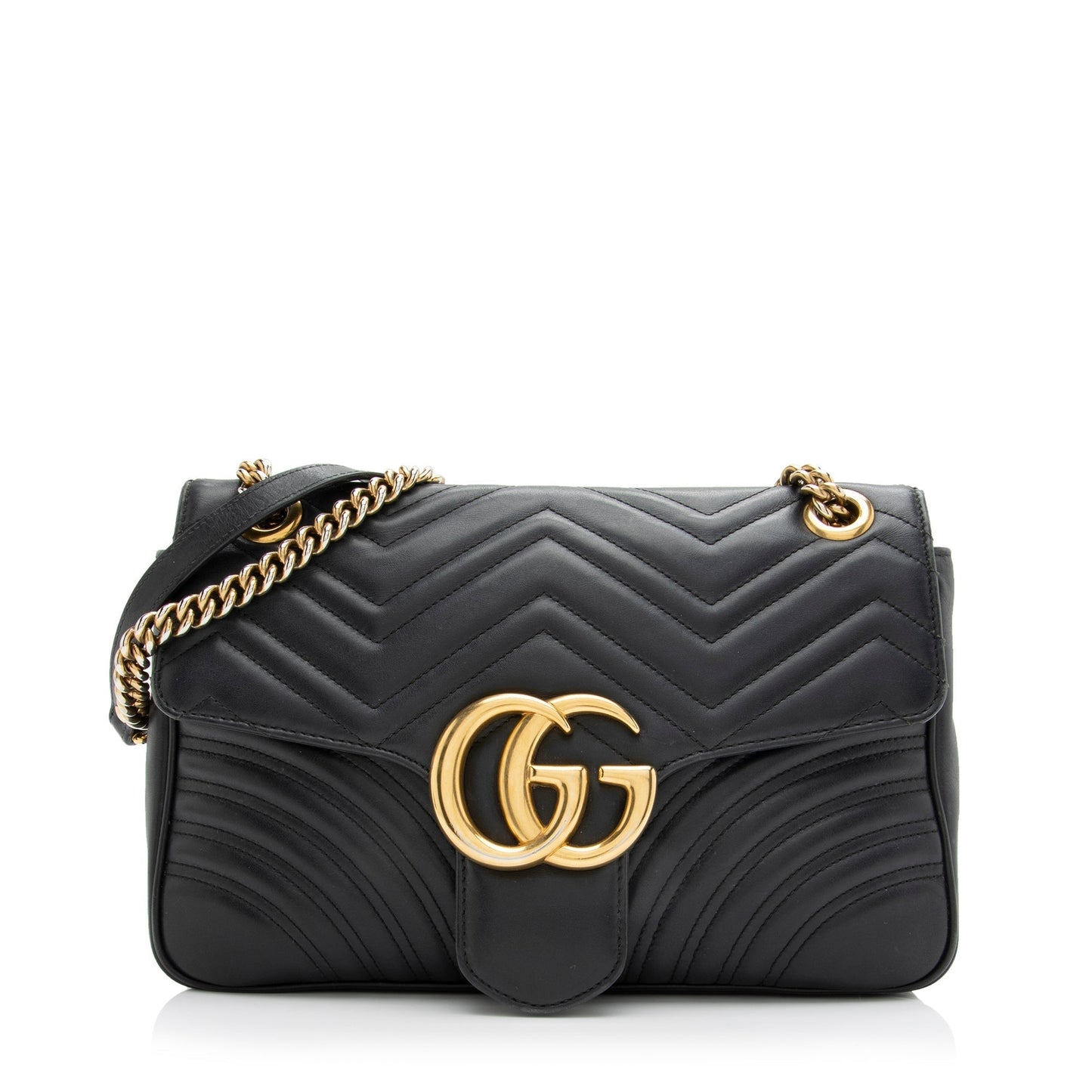 Gucci GG Marmont SHF Matelasse Leather Black Medium Crossbody Bag 3