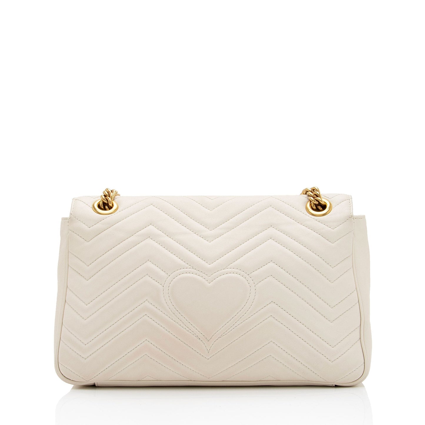 Gucci GG Marmont SHF-vZzq6k Matelasse Leather White Medium Crossbody Bag