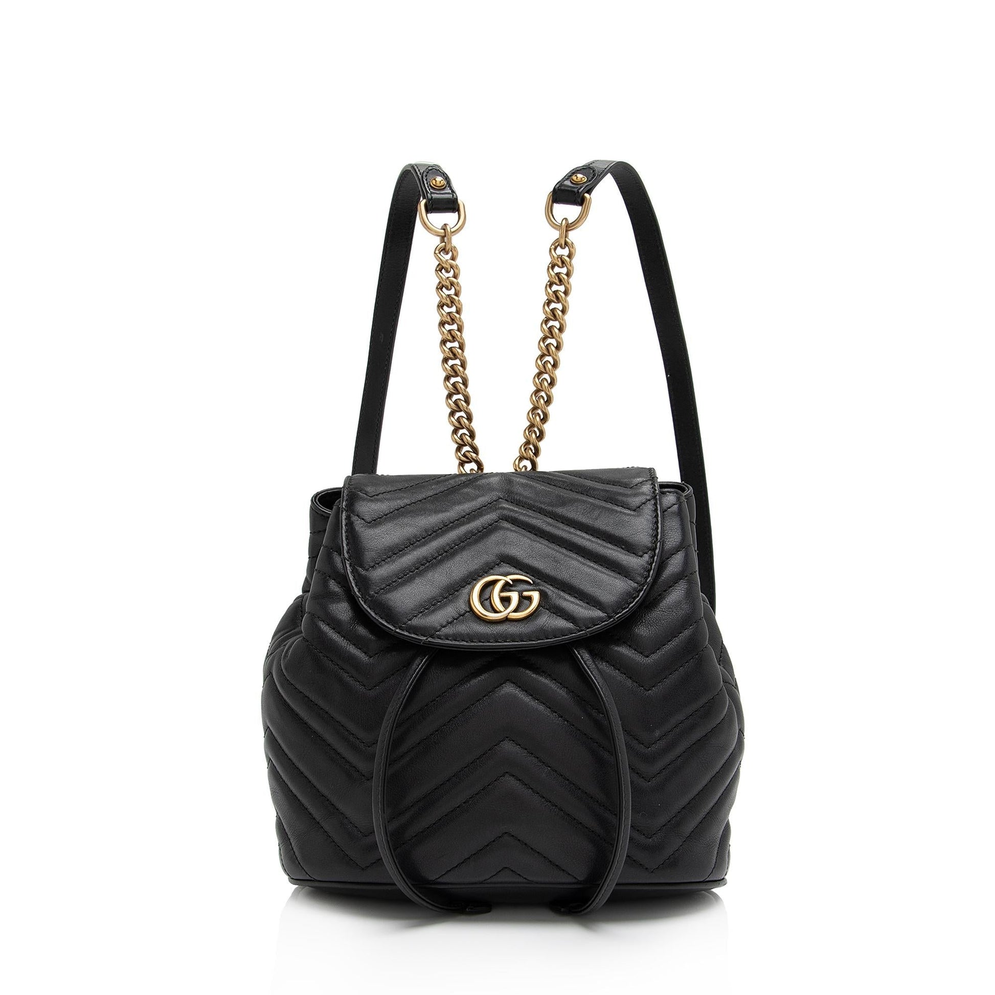 Gucci GG Marmont Backpack SHF-WqOeC5 Matelasse Leather Black Mini Shoulder Bag