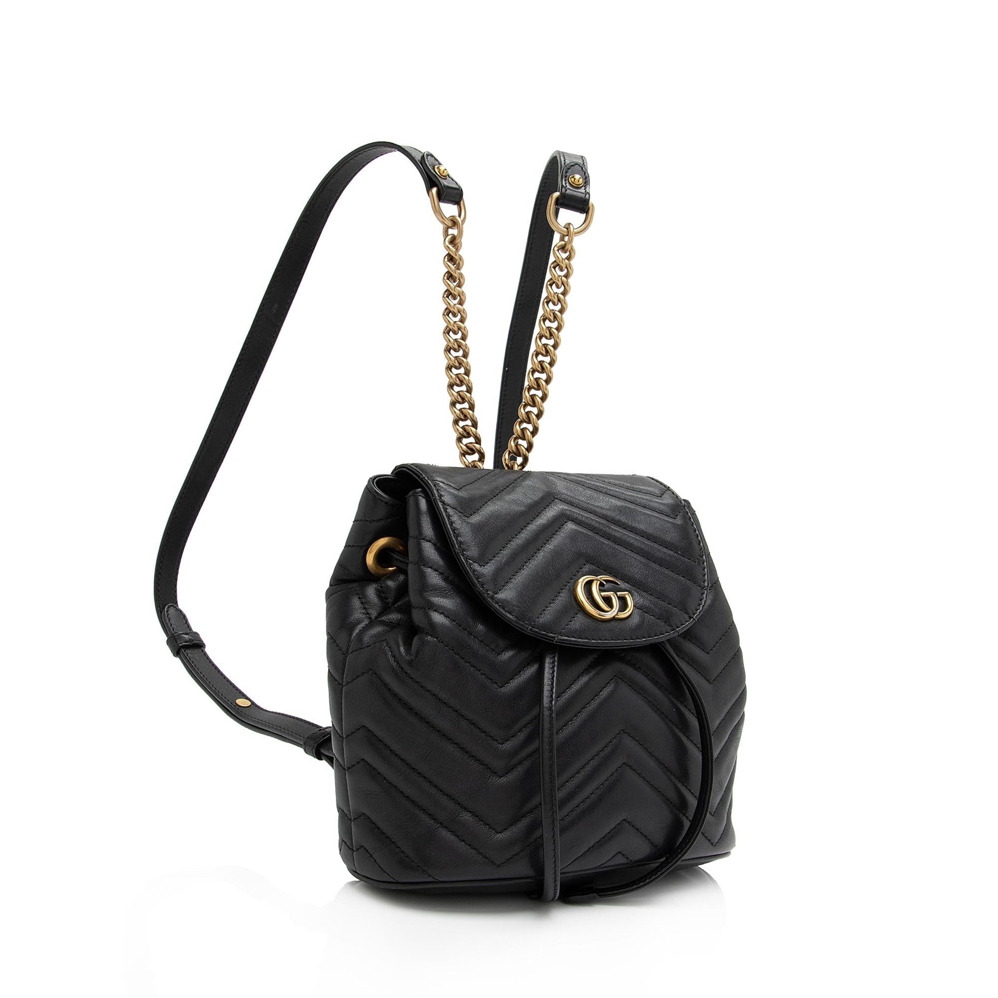 Gucci GG Marmont Backpack SHF-WqOeC5 Matelasse Leather Black Mini Shoulder Bag