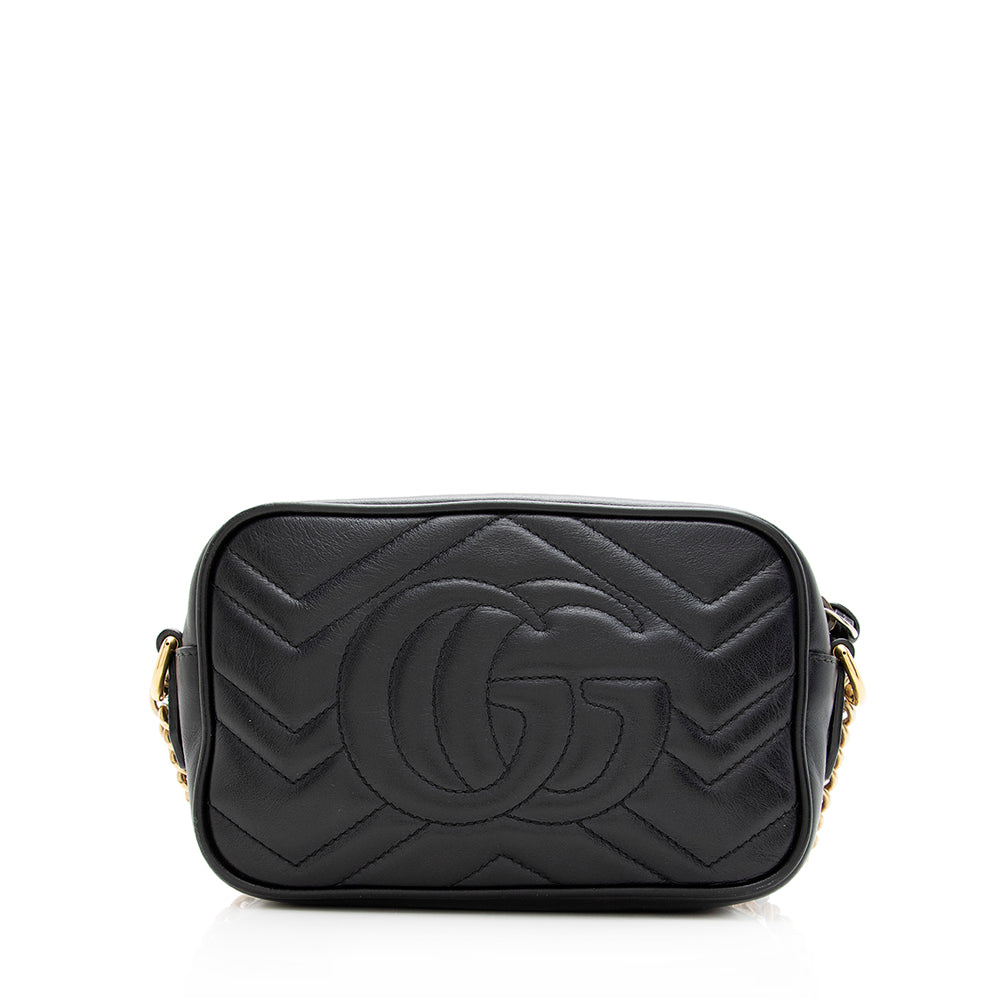 Gucci GG Marmont SHF Matelasse Leather Black Mini Crossbody Bag 7