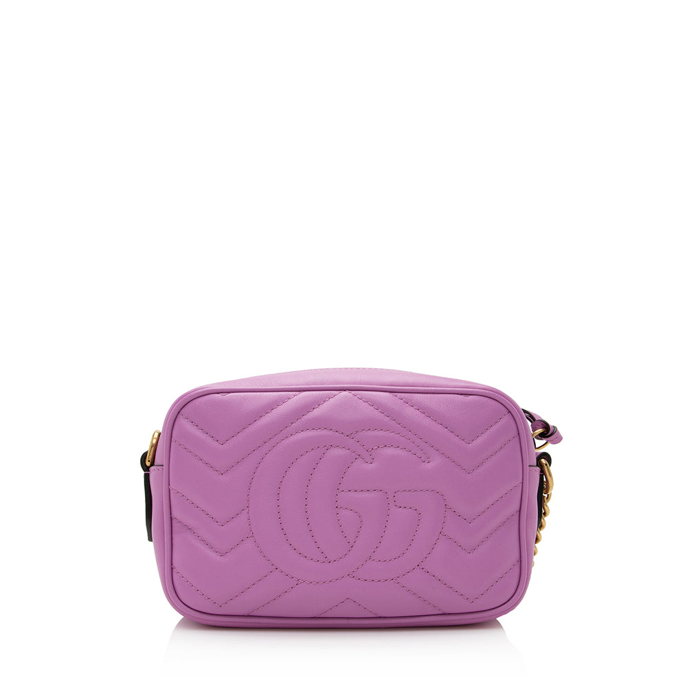 Gucci GG Marmont SHF Matelasse Leather Pink Mini Crossbody Bag