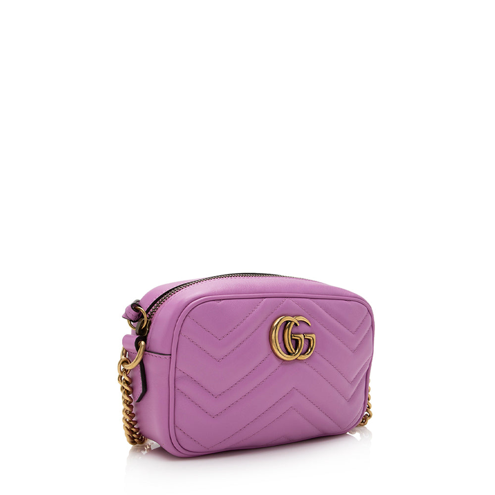 Gucci GG Marmont SHF Matelasse Leather Pink Mini Crossbody Bag