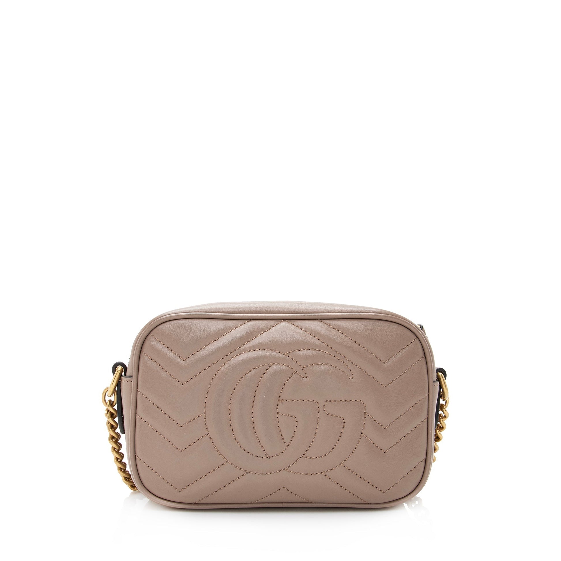 Gucci GG Marmont SHF Matelasse Leather Beige Mini Crossbody Bag 3