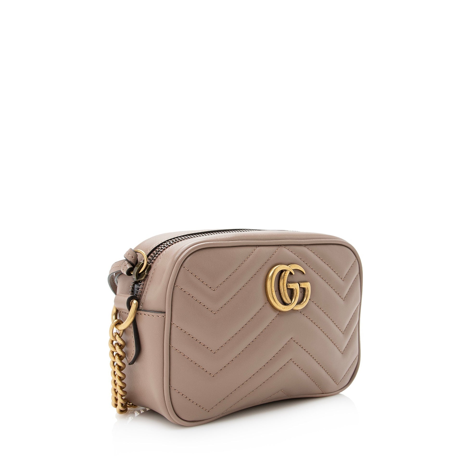 Gucci GG Marmont SHF Matelasse Leather Beige Mini Crossbody Bag 3