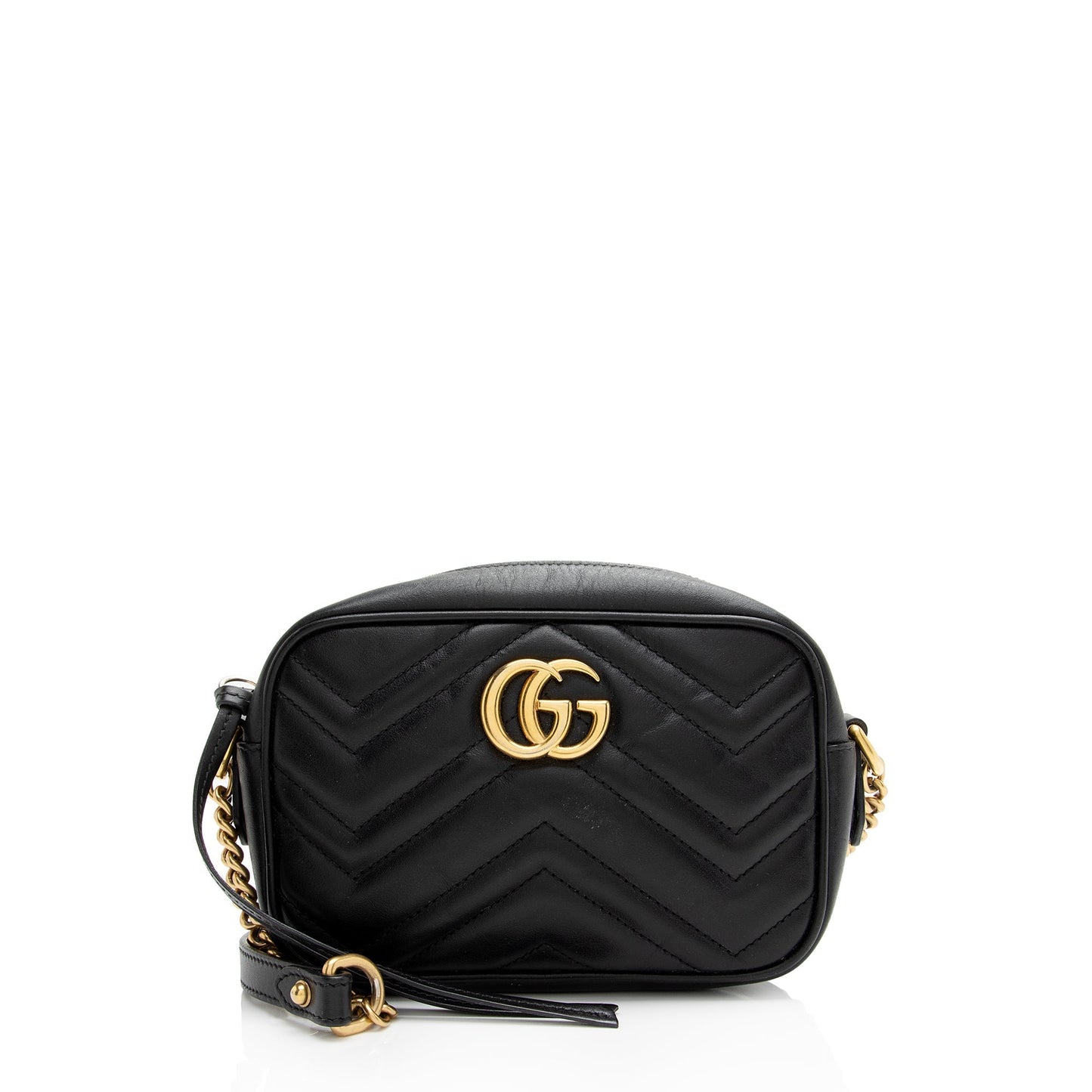 Gucci GG Marmont SHF-kMLi95 Matelasse Leather Black Mini Crossbody Bag