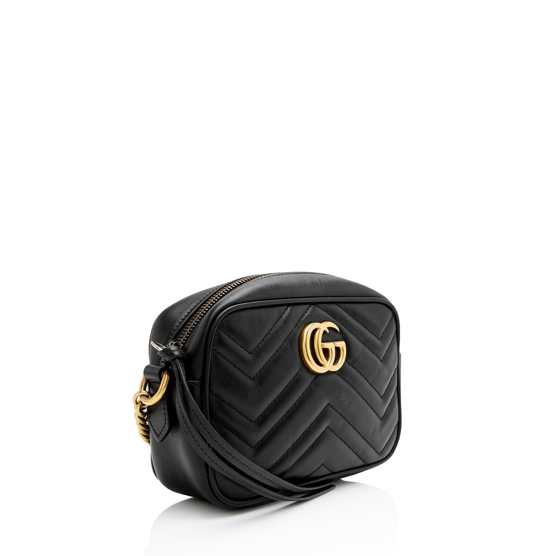 Gucci GG Marmont SHF-kMLi95 Matelasse Leather Black Mini Crossbody Bag