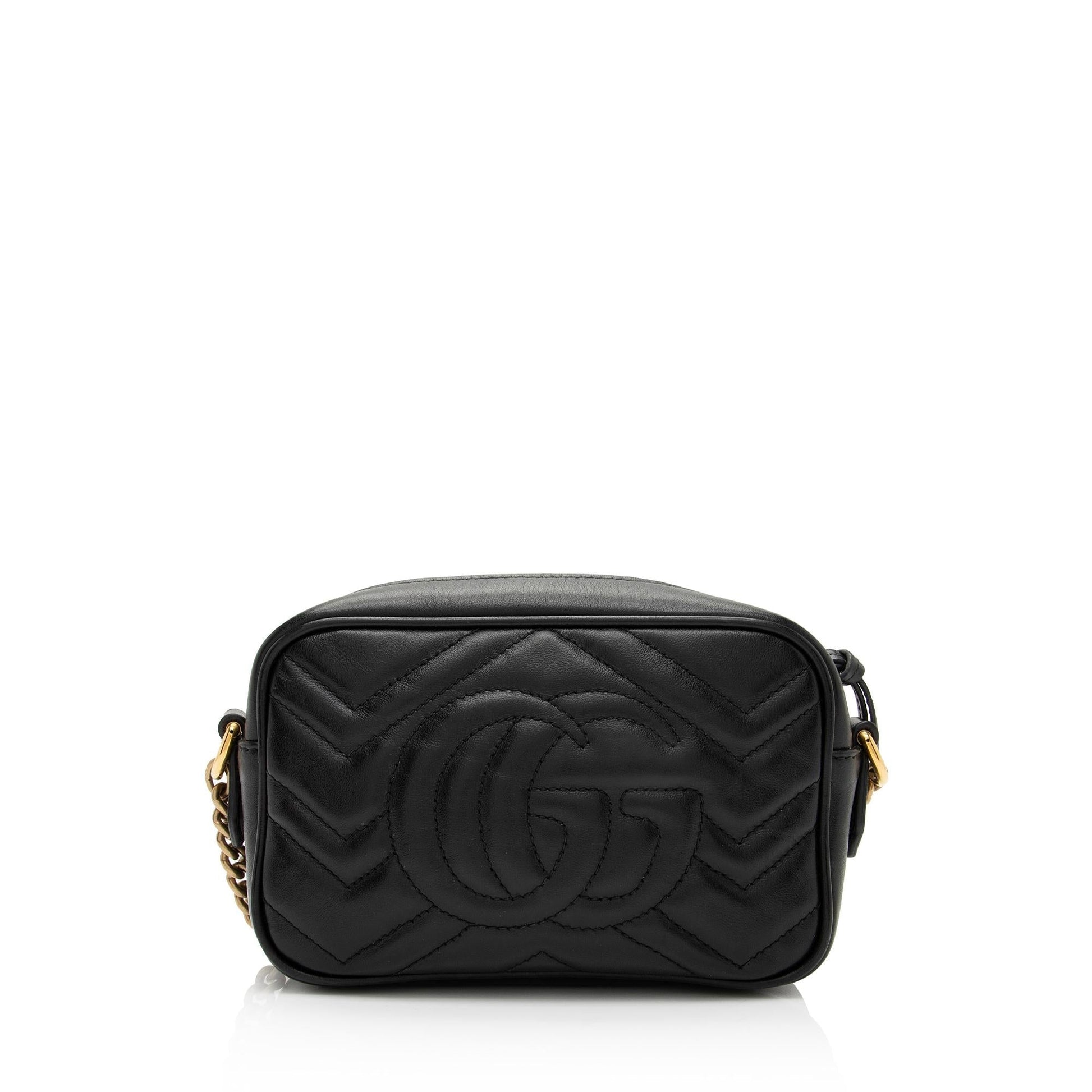 Gucci GG Marmont SHF-jGNX76 Matelasse Leather Black Mini Crossbody Bag