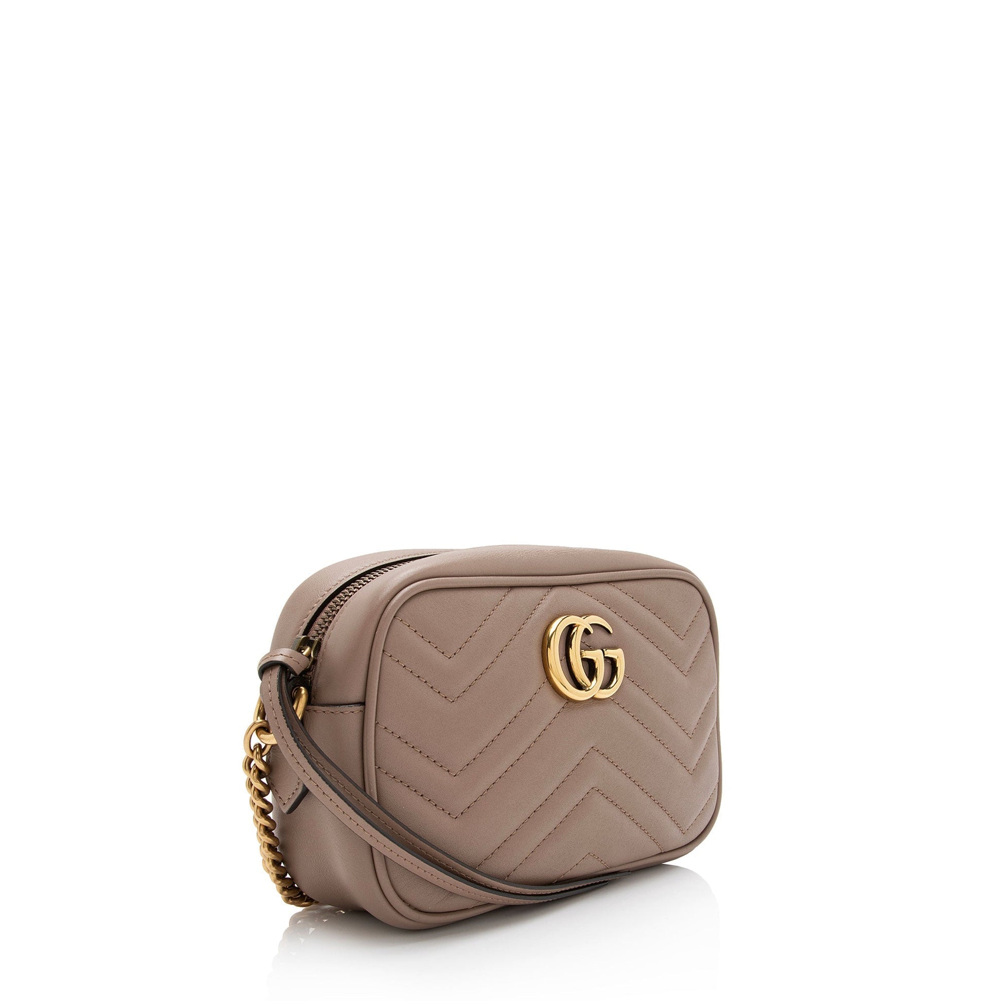 Gucci GG Marmont SHF-diq8aj Matelasse Leather Beige Mini Crossbody Bag