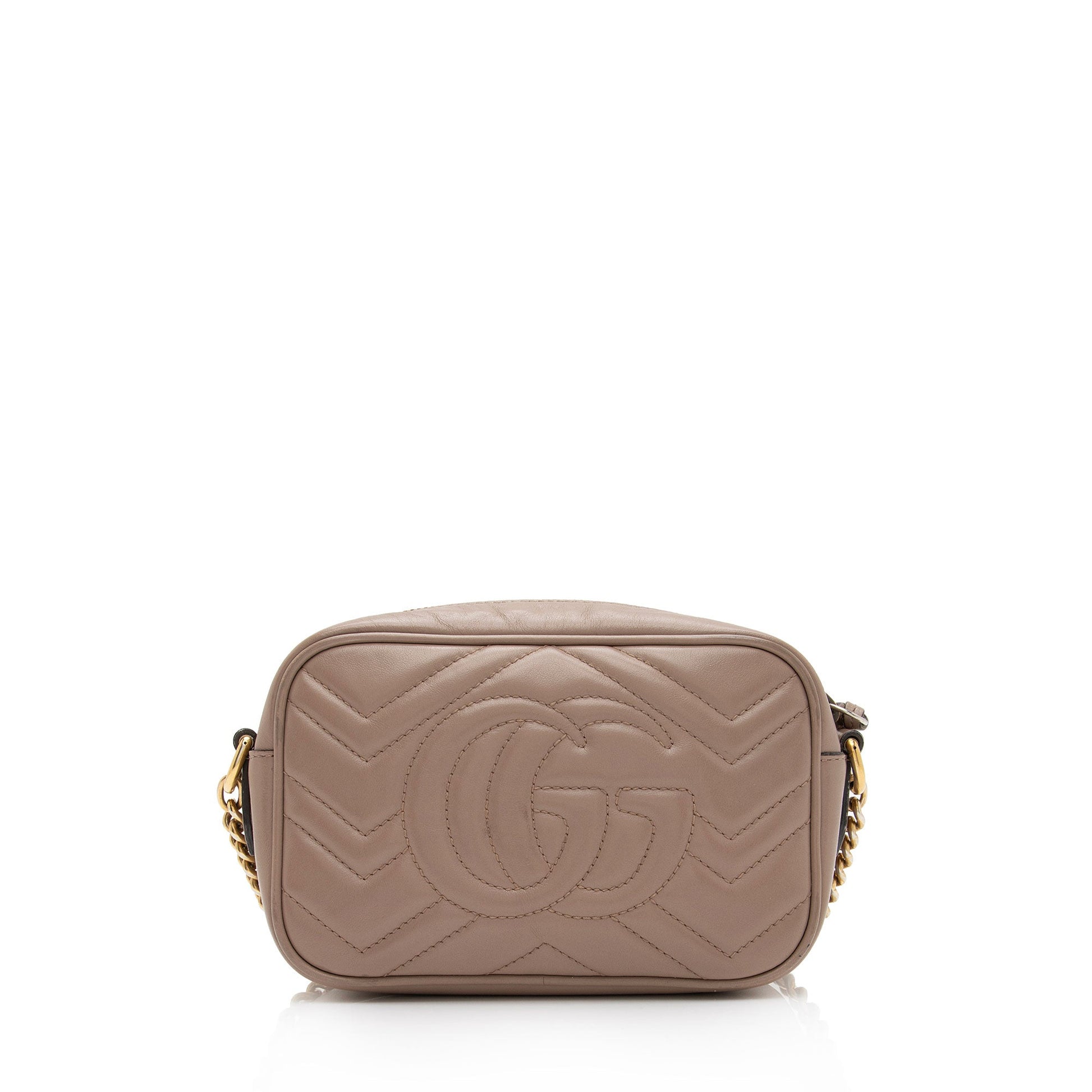 Gucci GG Marmont SHF-mxqNer Matelasse Leather Beige Mini Crossbody Bag
