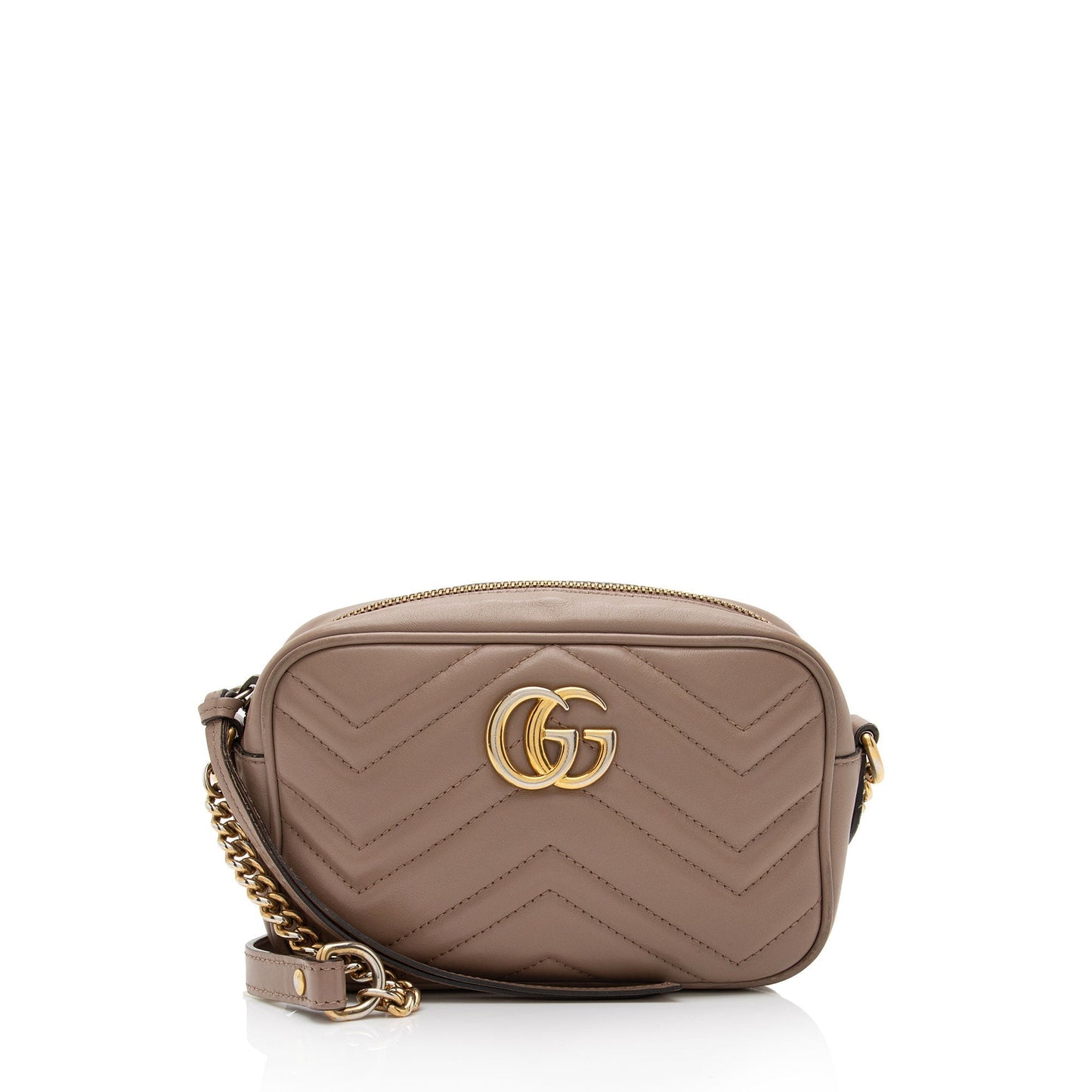 Gucci GG Marmont SHF-mxqNer Matelasse Leather Beige Mini Crossbody Bag