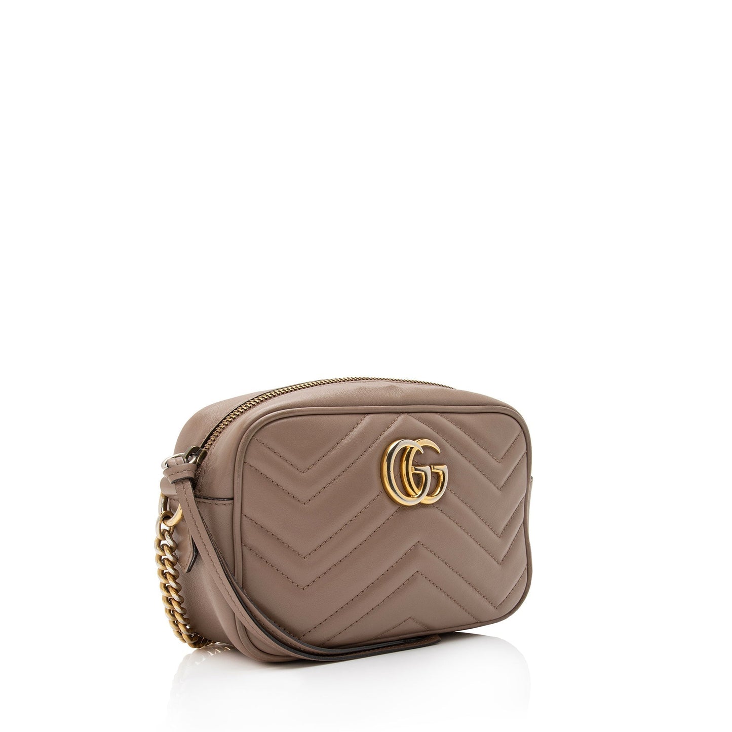 Gucci GG Marmont SHF-mxqNer Matelasse Leather Beige Mini Crossbody Bag