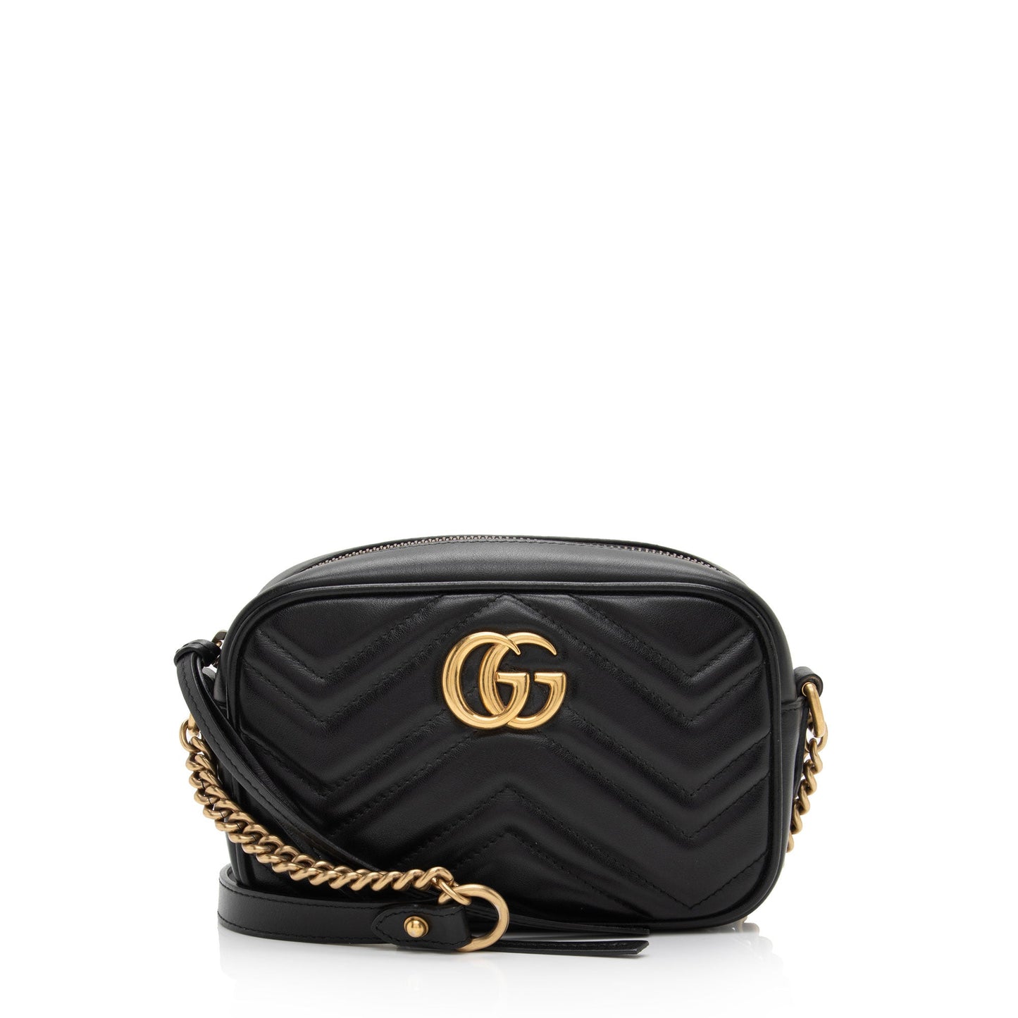 Gucci GG Marmont SHF-iLzP5K Matelasse Leather Black Mini Crossbody Bag