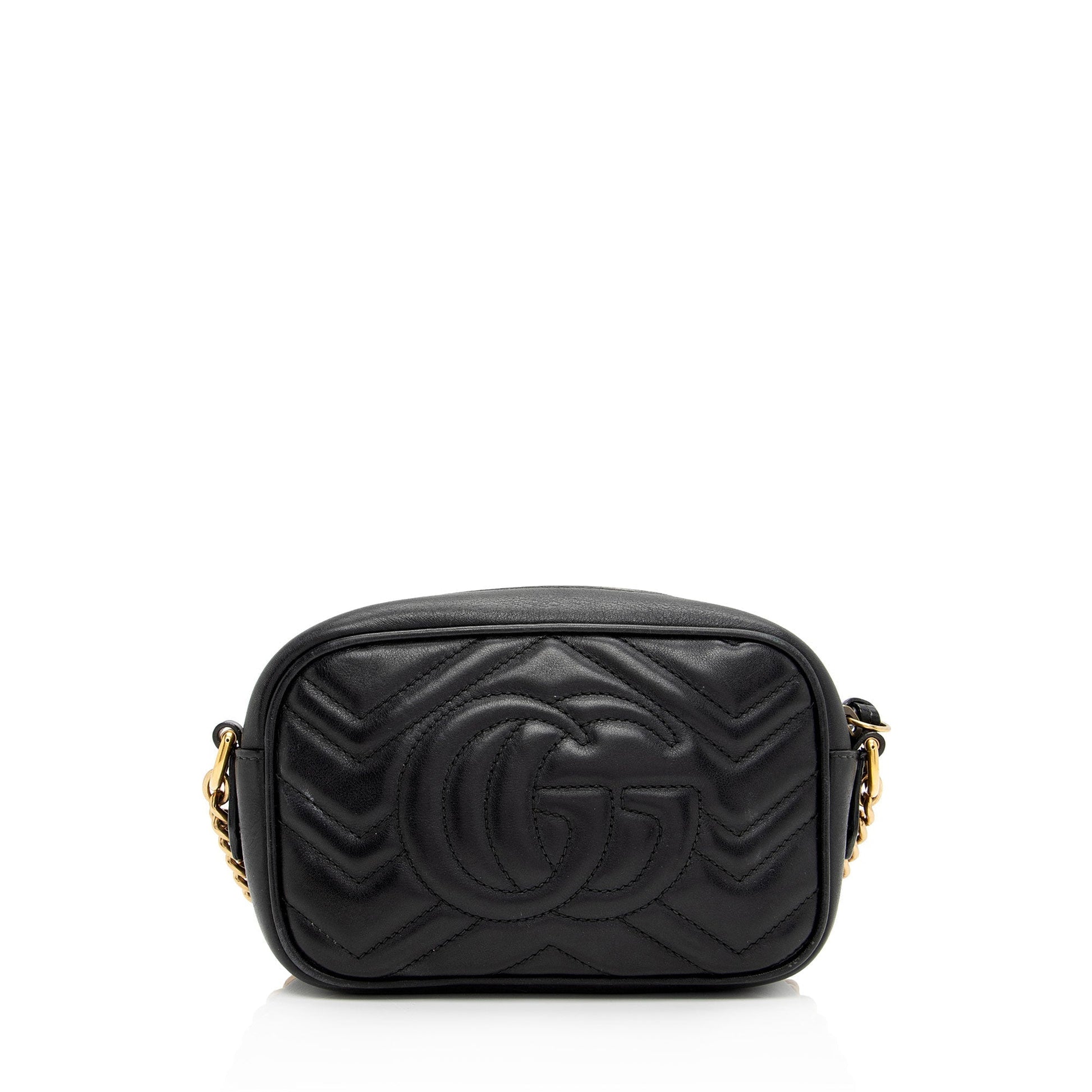Gucci GG Marmont SHF-MVP7lQ Matelasse Leather Black Mini Crossbody Bag