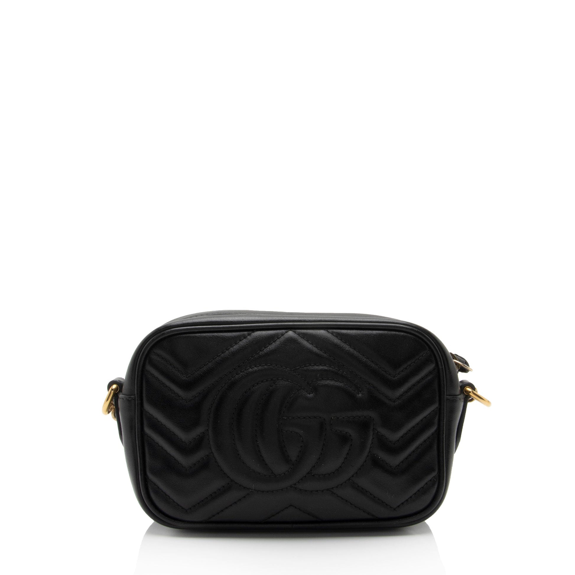 Gucci GG Marmont SHF-K2ithf Matelasse Leather Black Mini Crossbody Bag