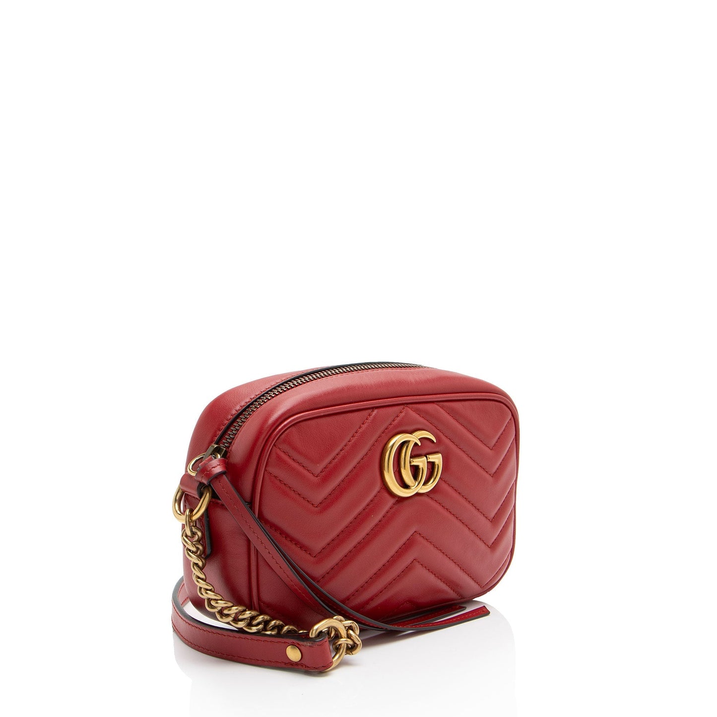 Gucci GG Marmont Camera Matelasse Leather Red Mini Crossbody Bag